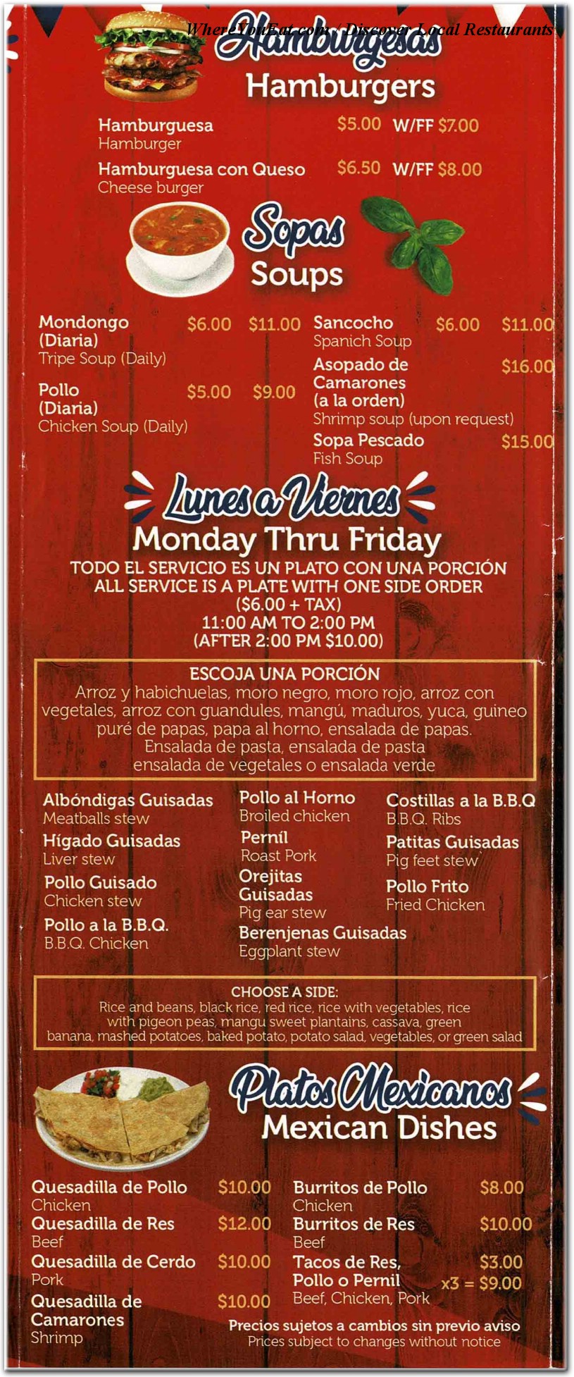 menu image