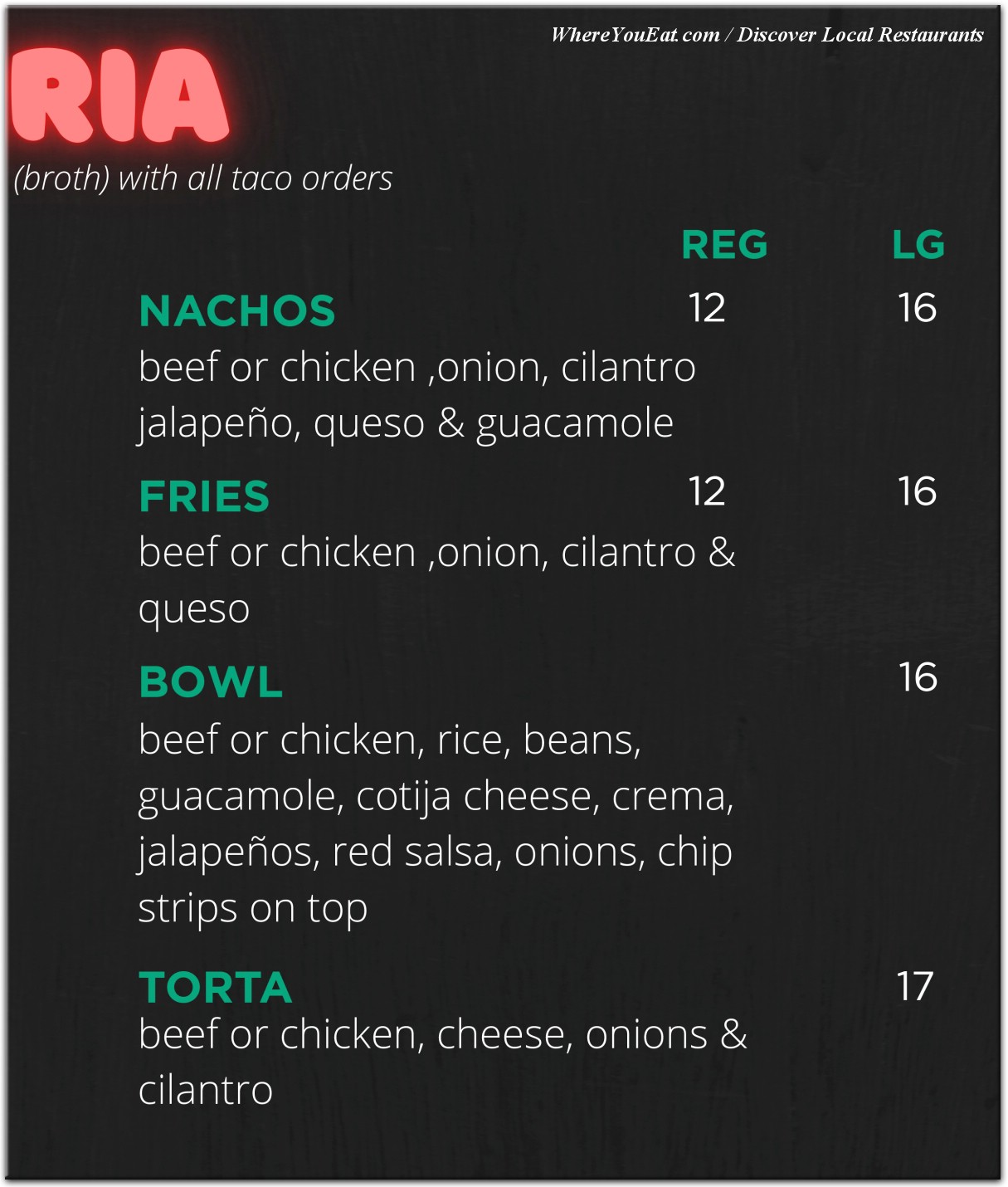 menu image