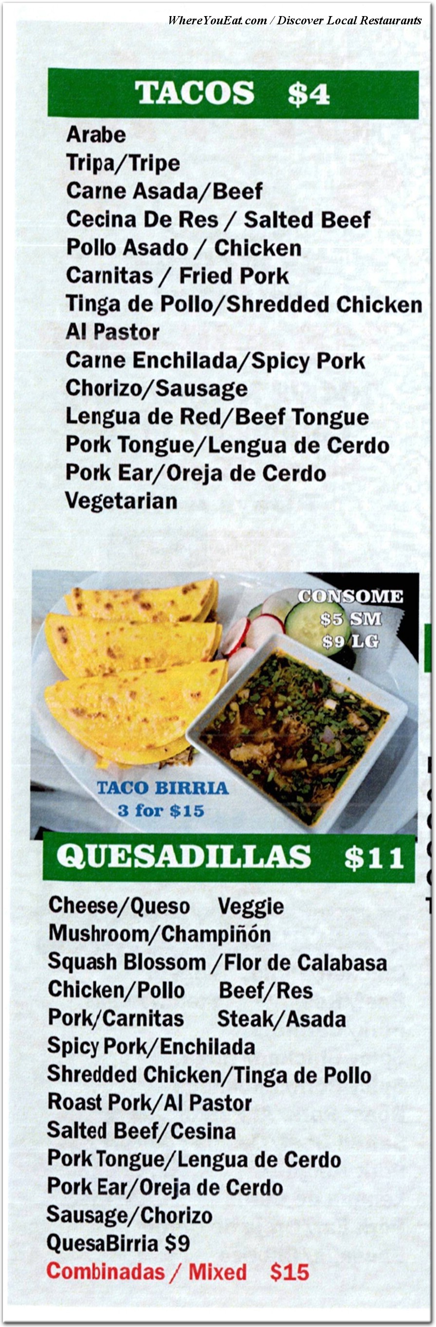 menu image