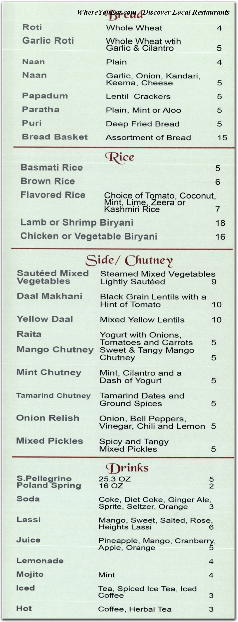 menu image
