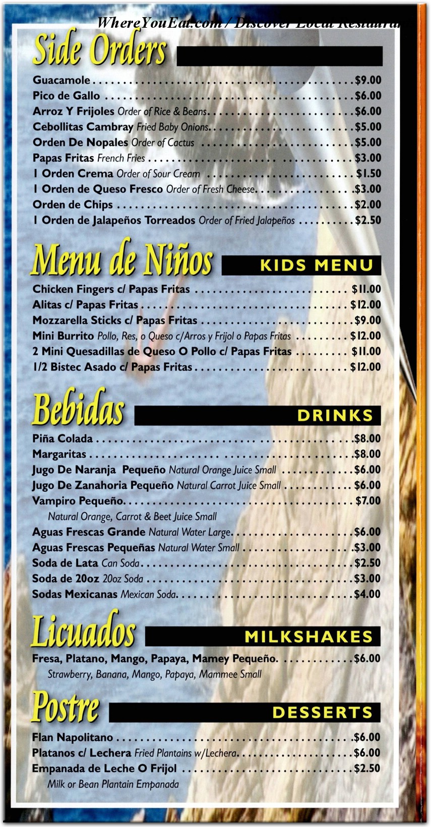 menu image
