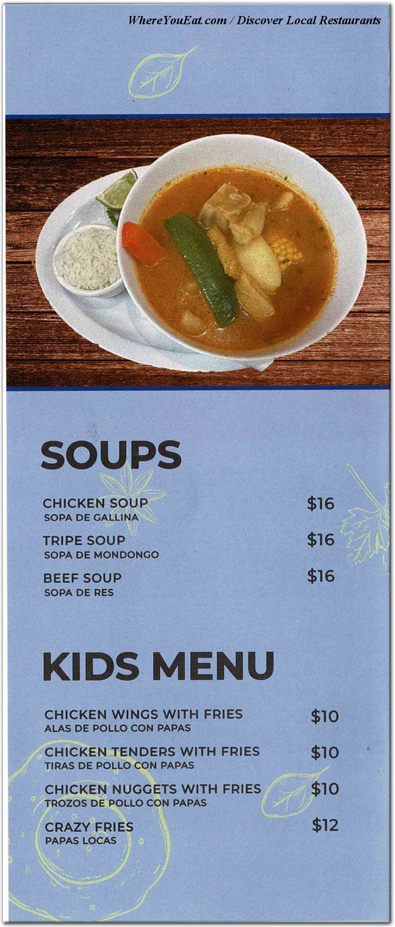 menu image