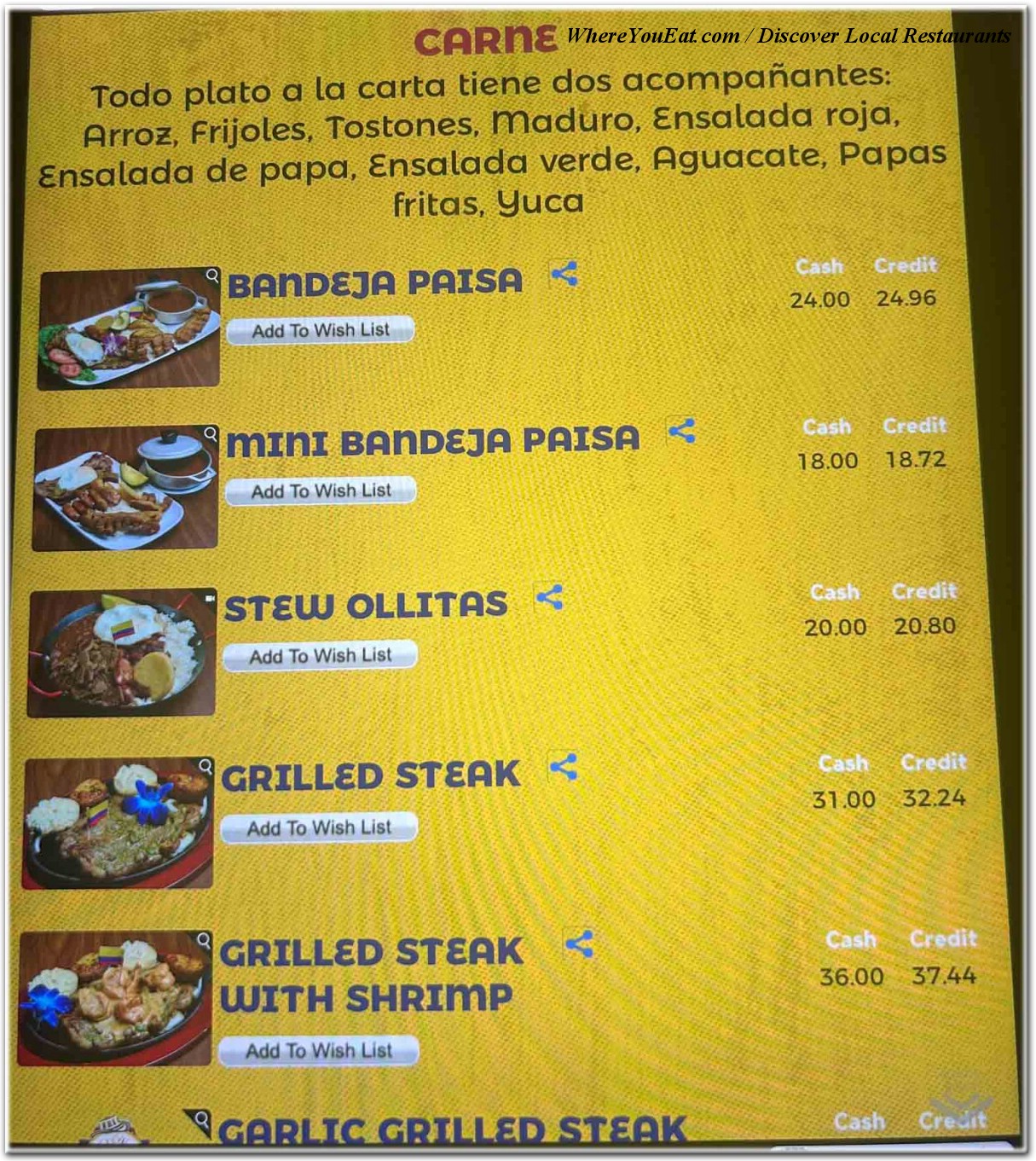 menu image