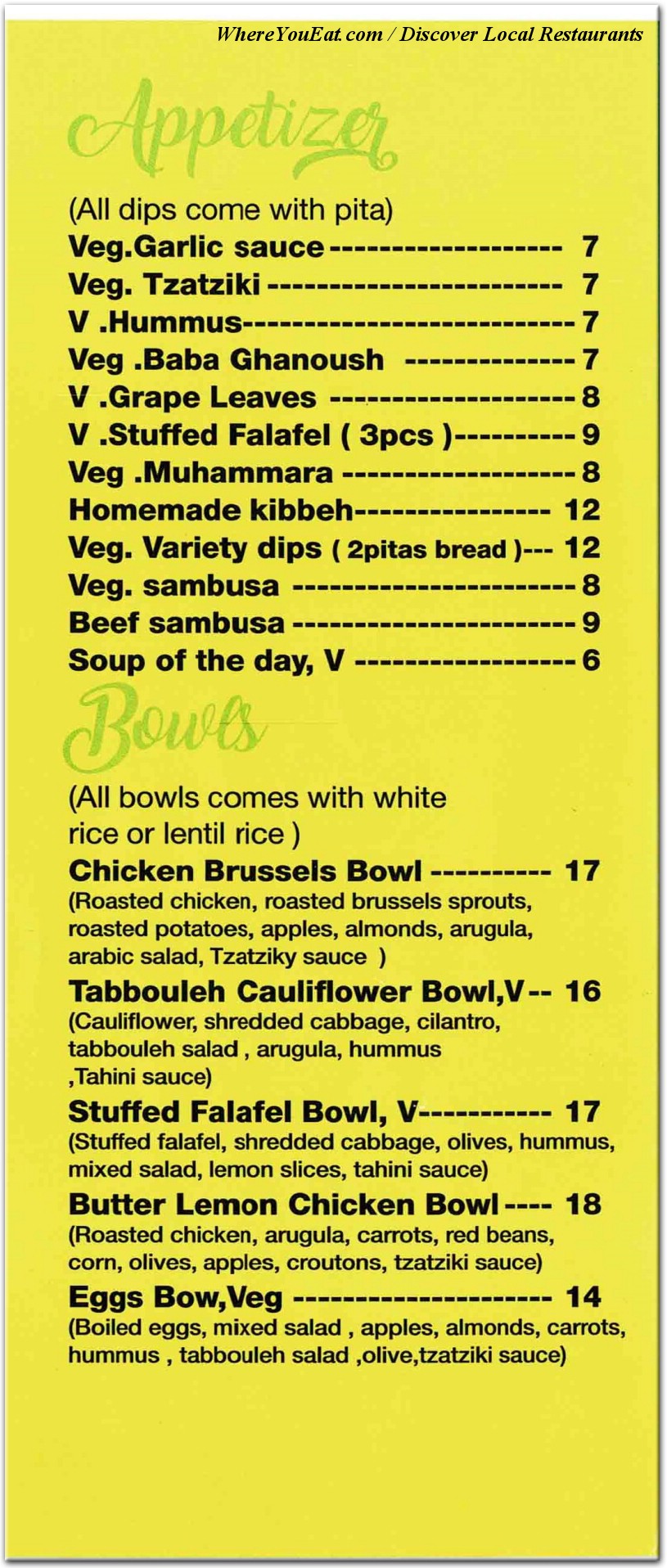 menu image