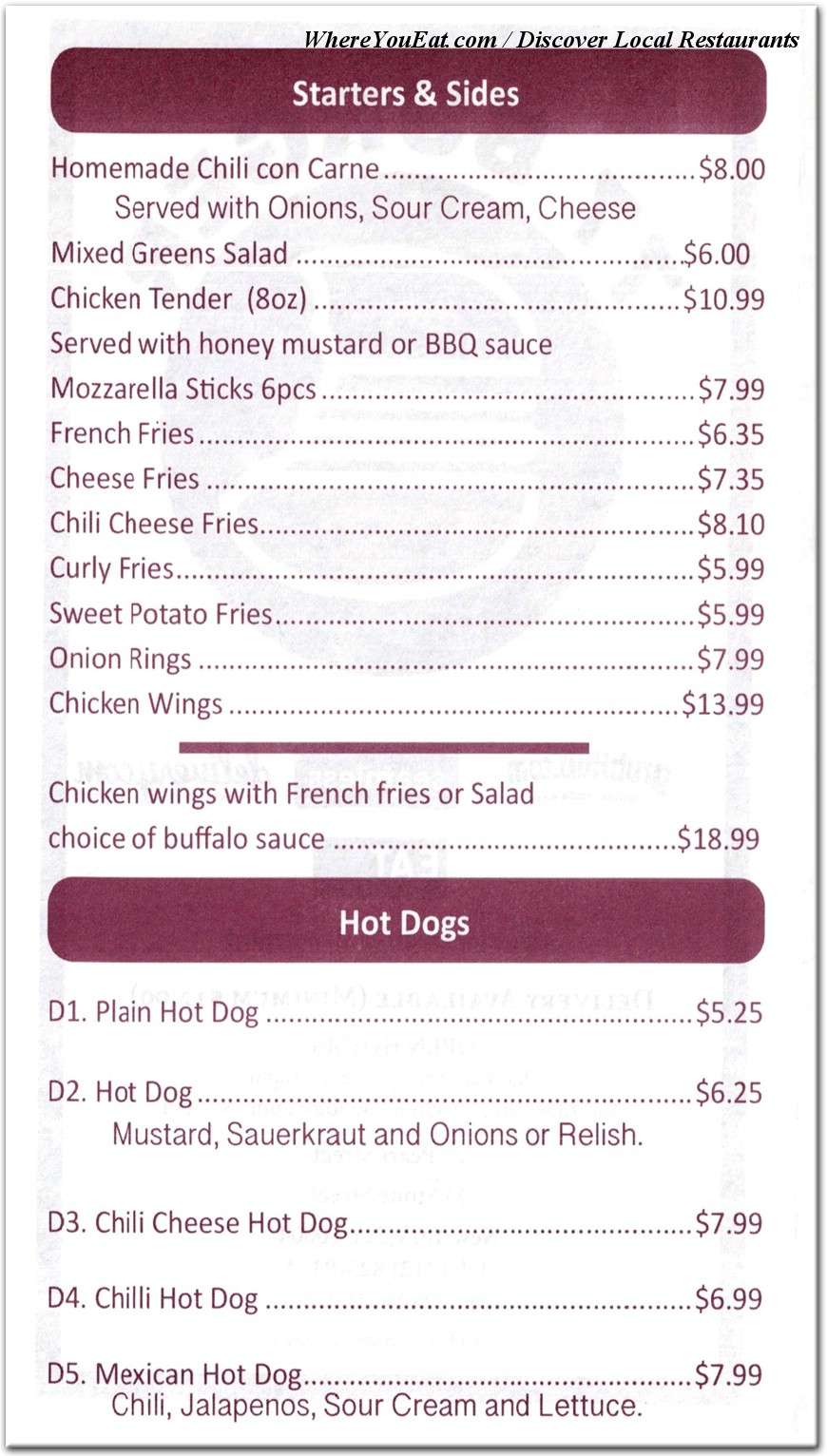 menu image