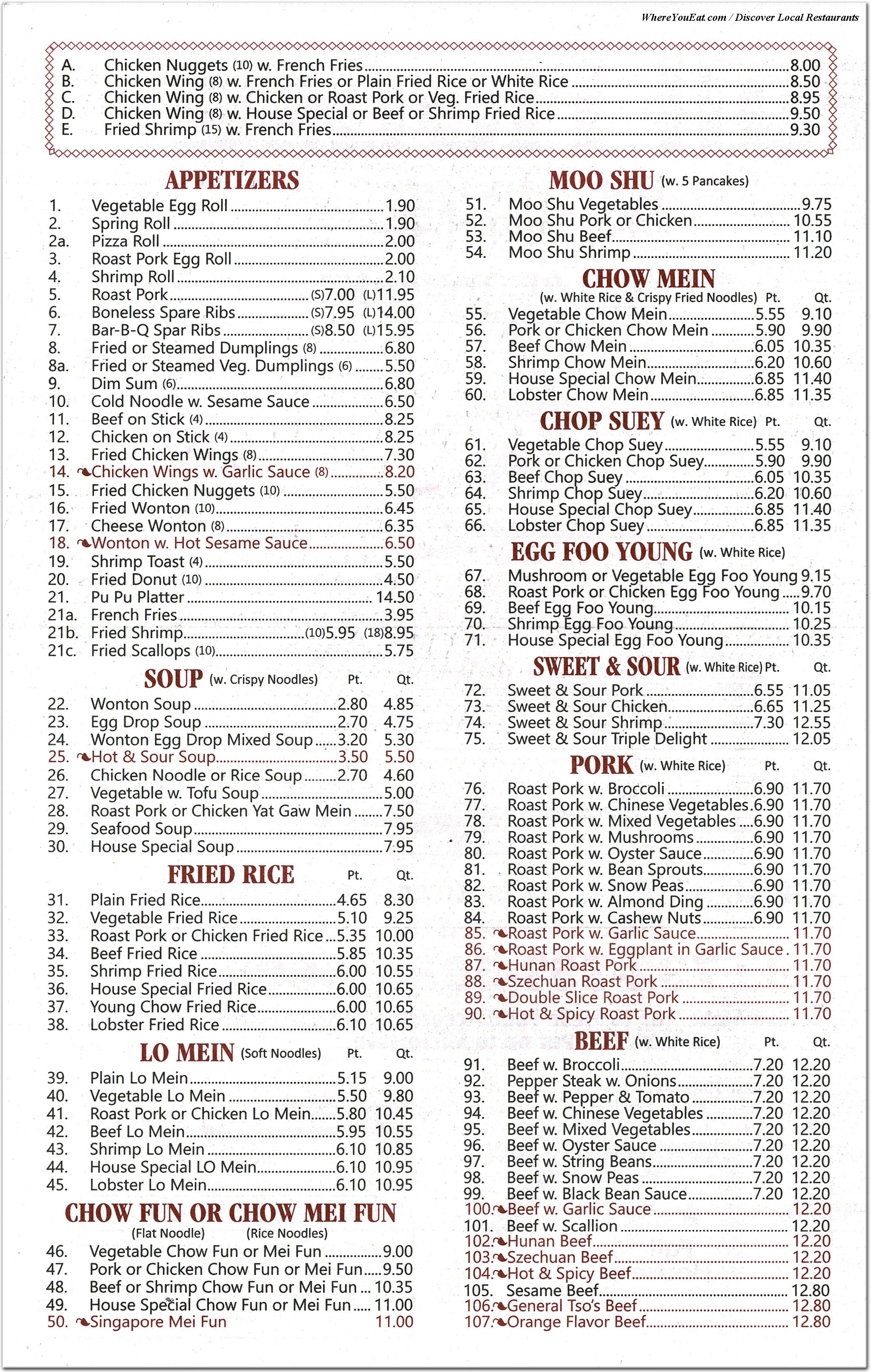 menu image