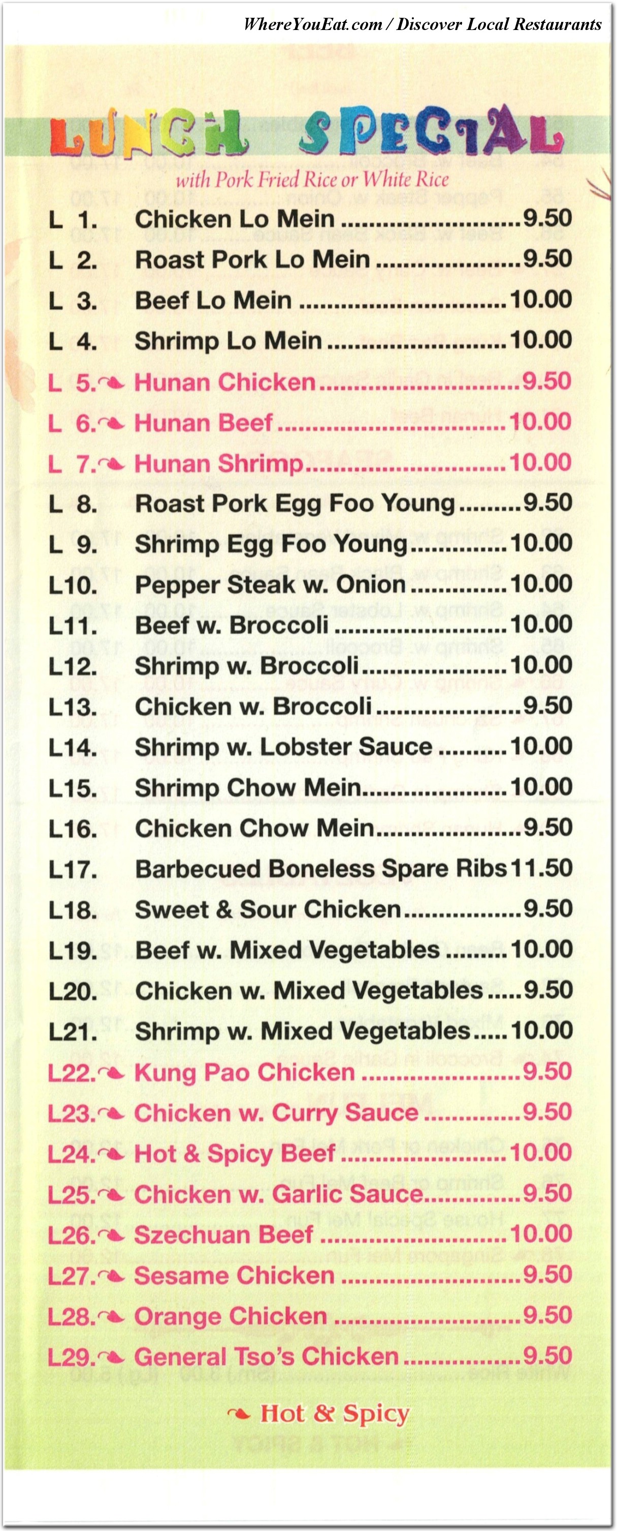 menu image