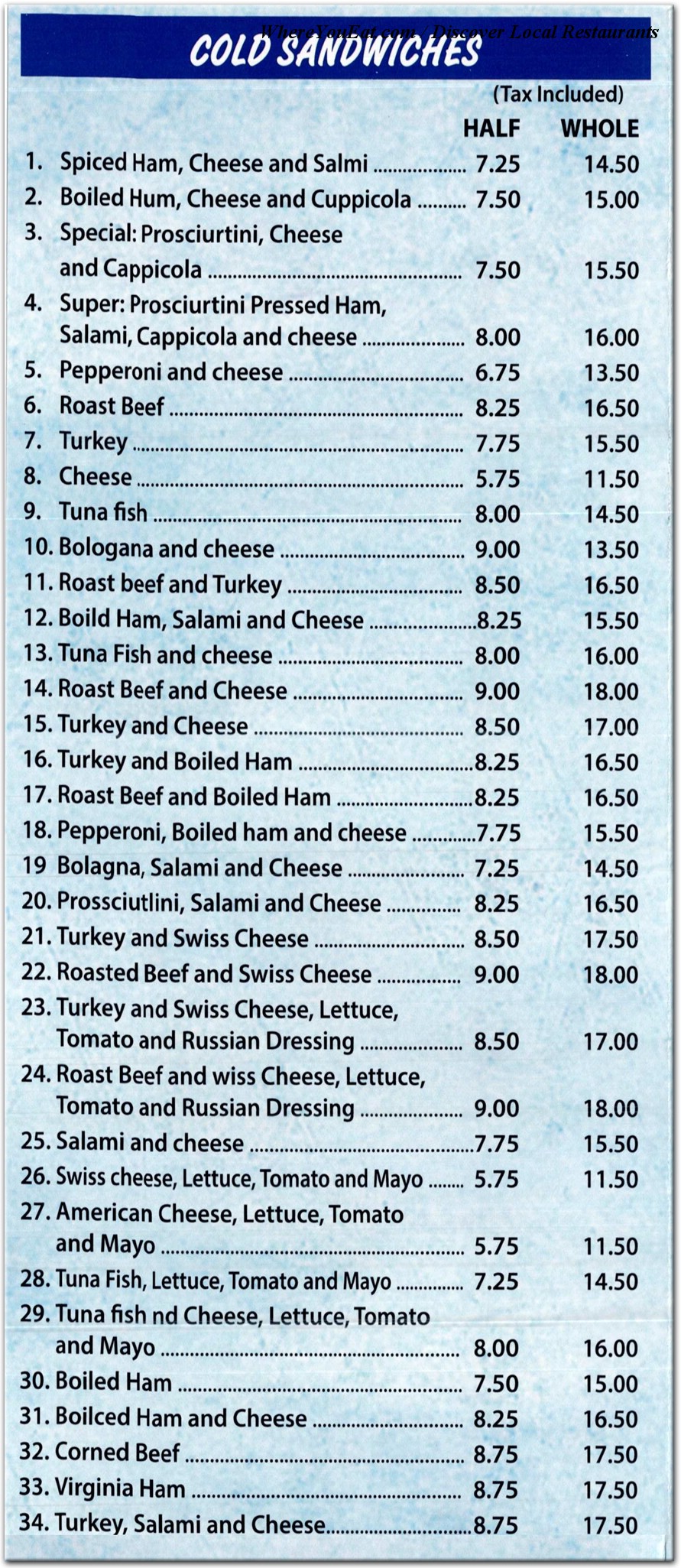 menu image