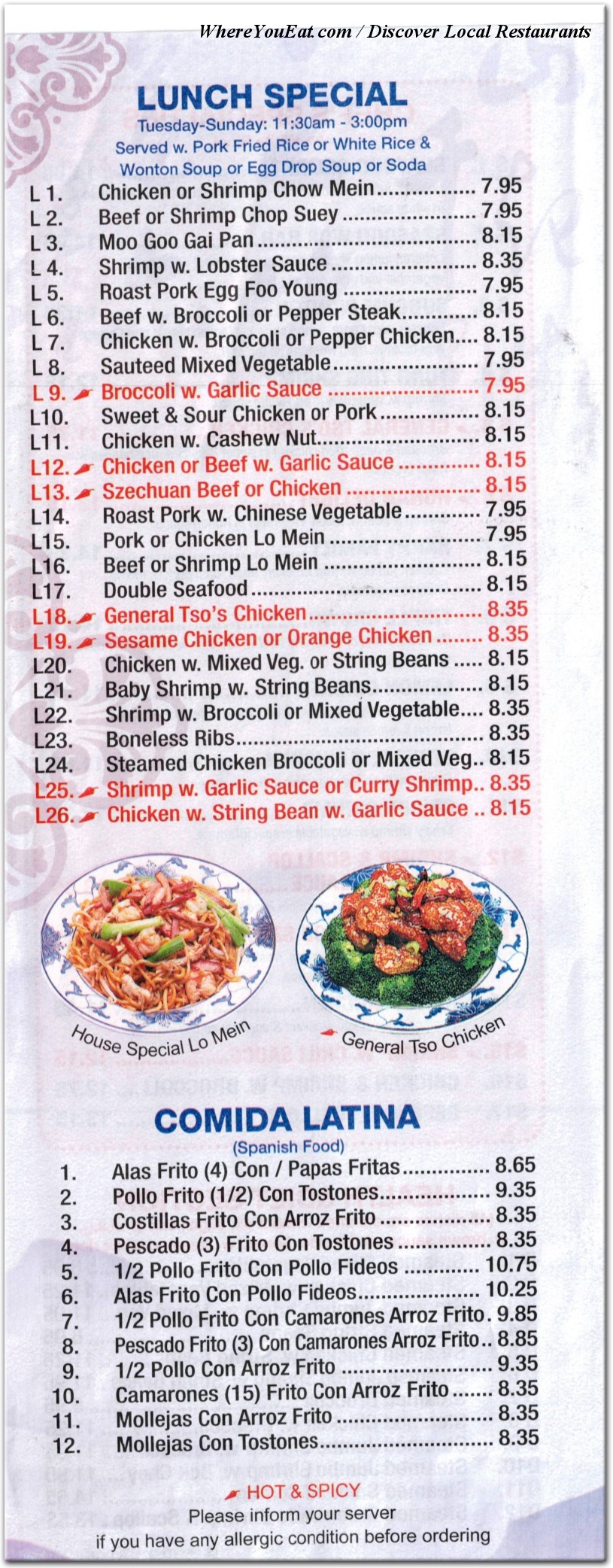 menu image