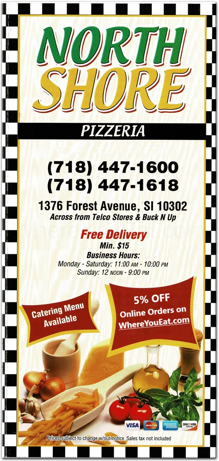 North Shore Pizzeria Restaurant in Staten Island / Menus & Photos