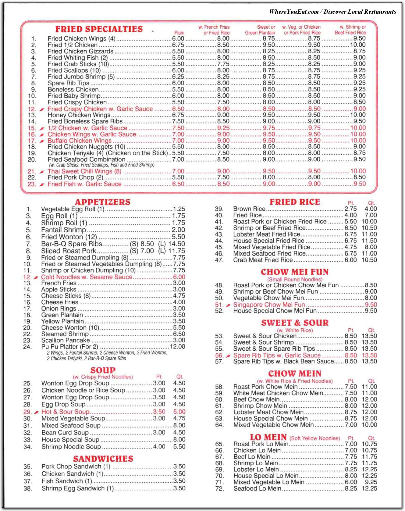 menu image