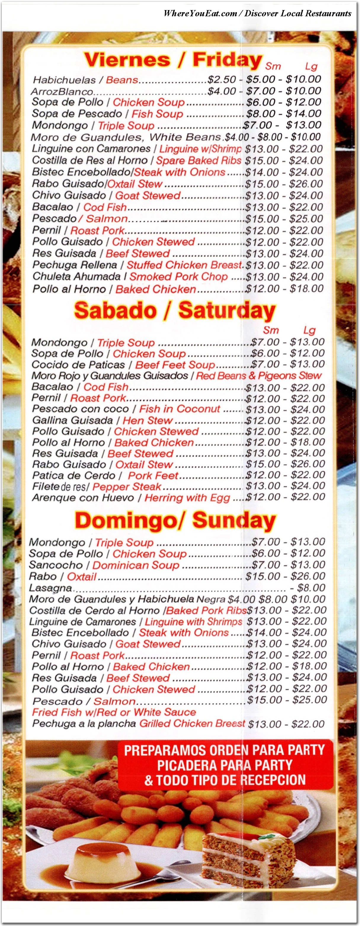 menu image
