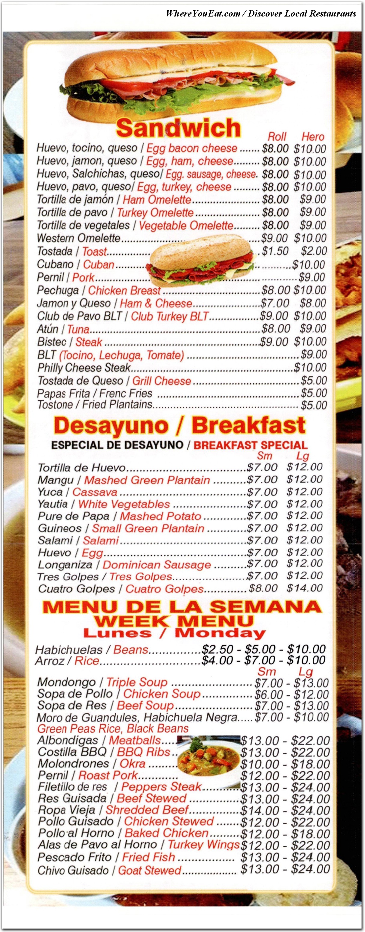 menu image
