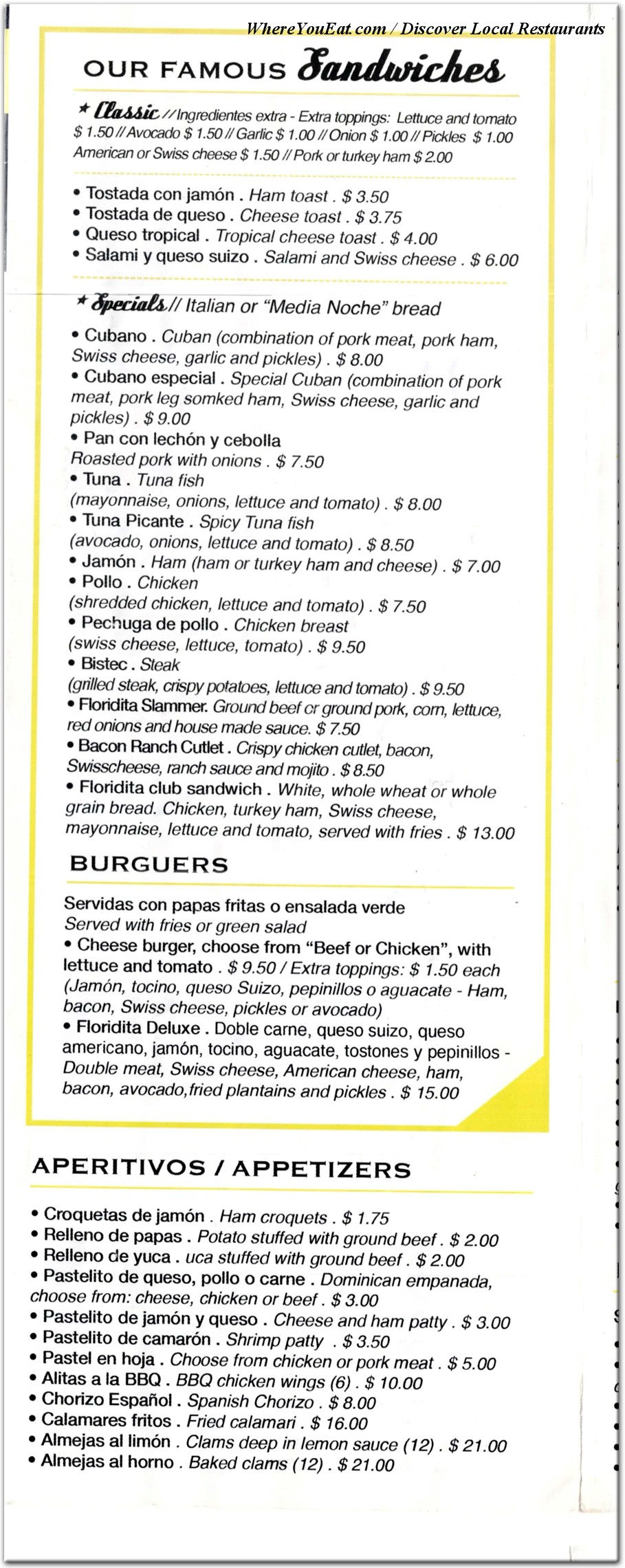 menu image