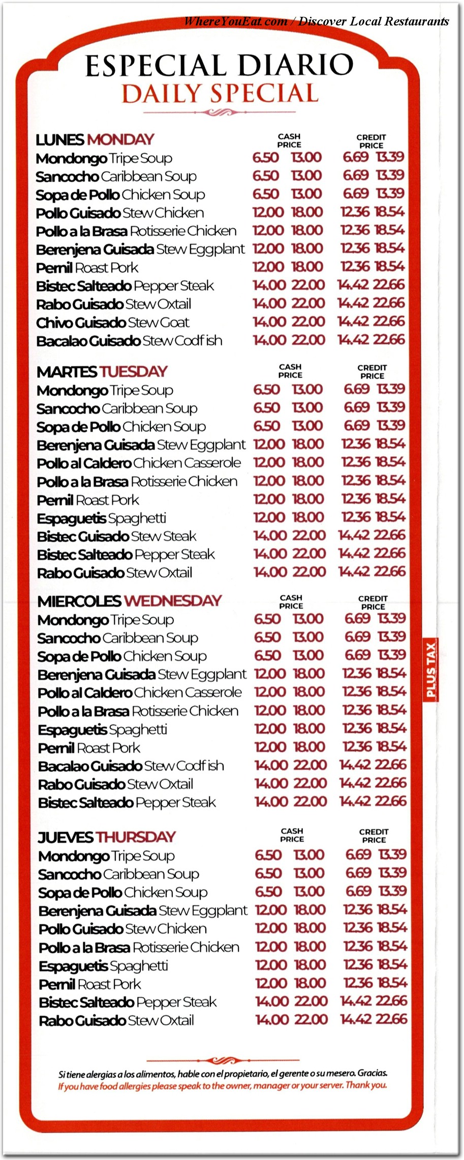 menu image