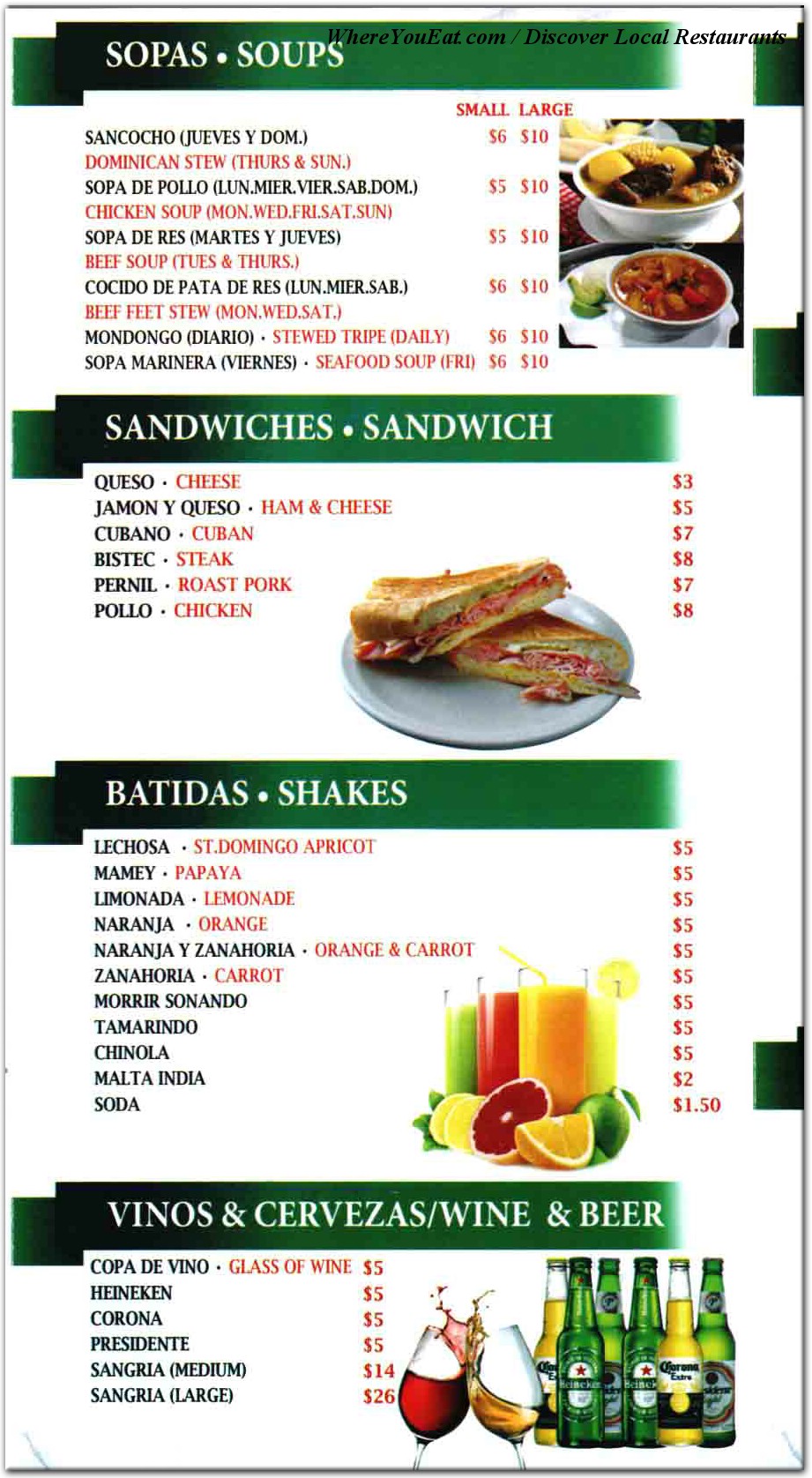 menu image