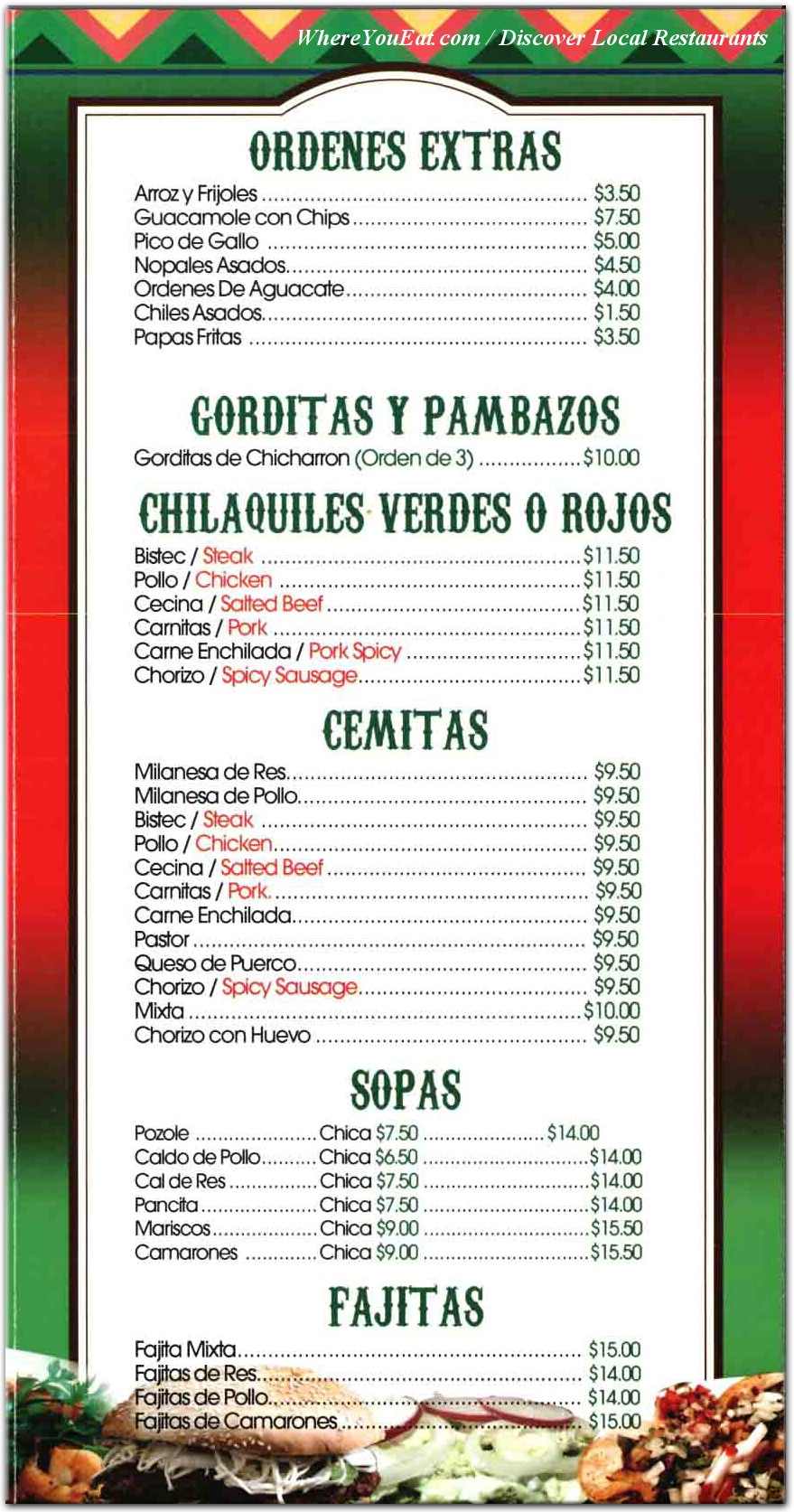 menu image