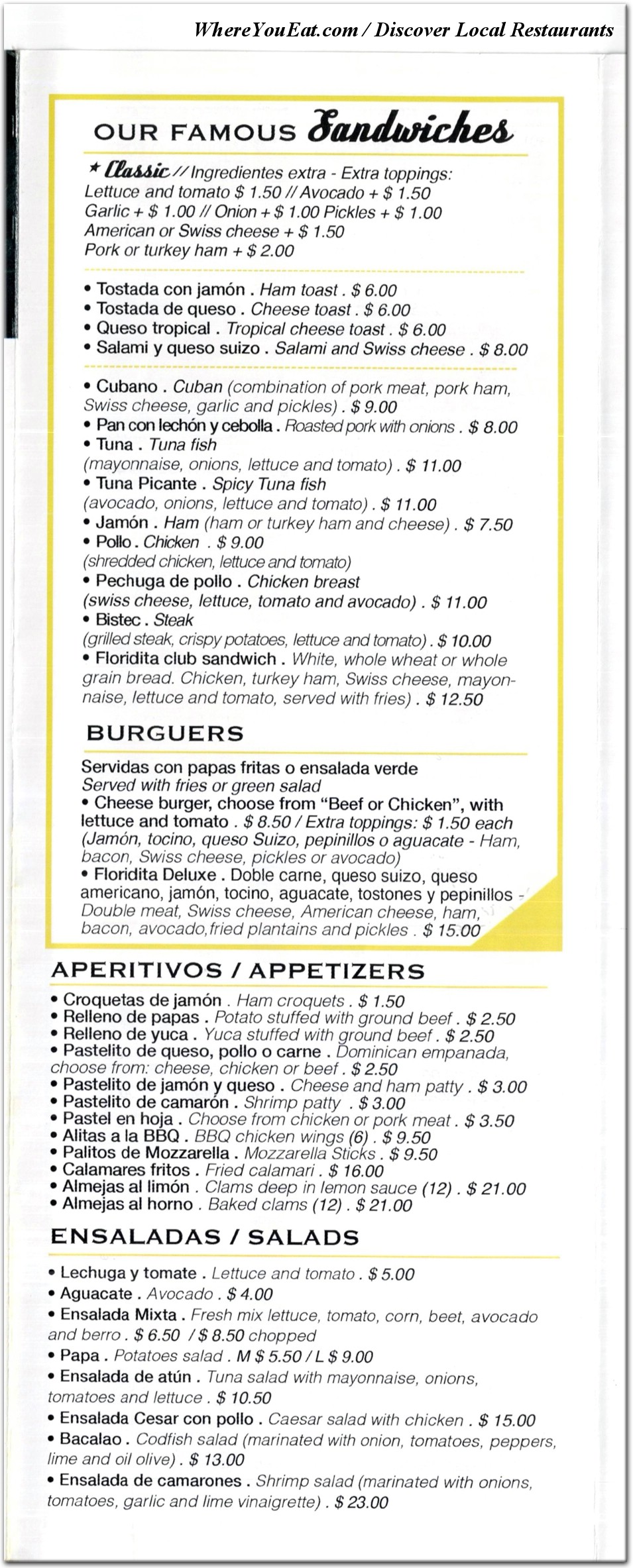menu image