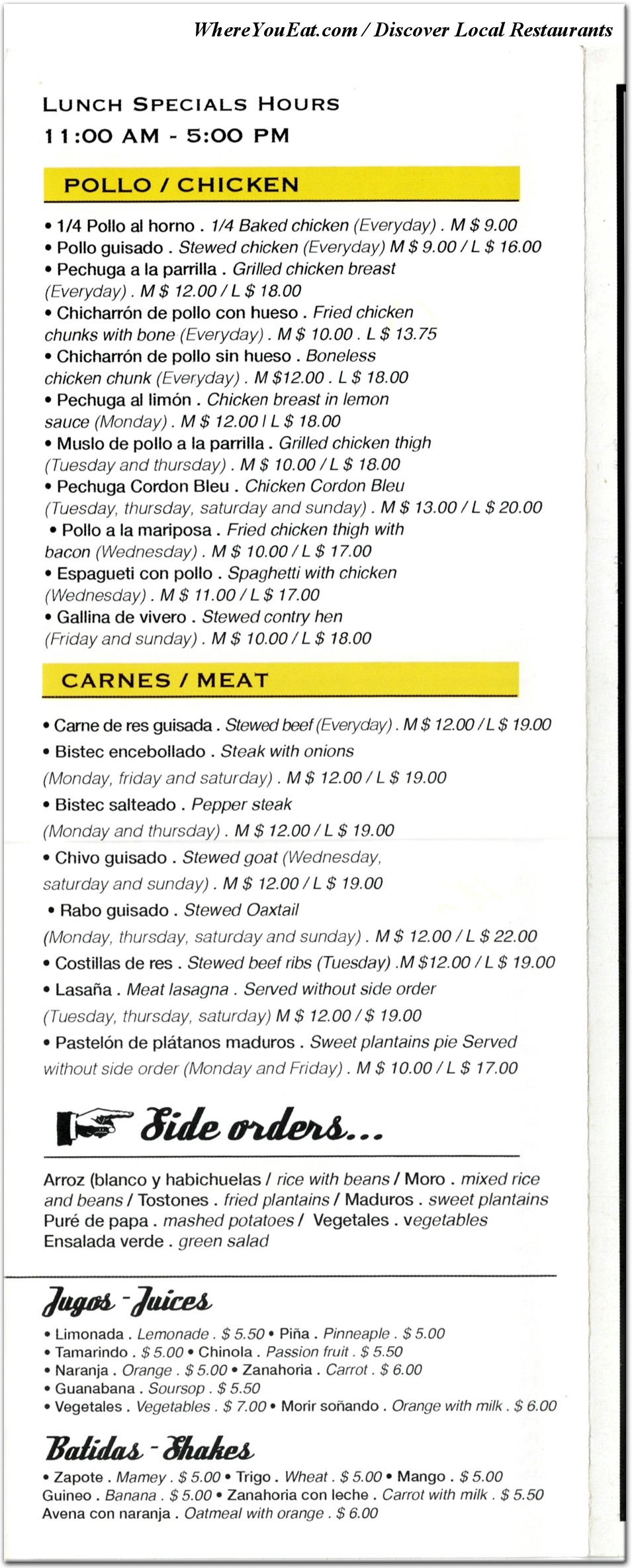 menu image