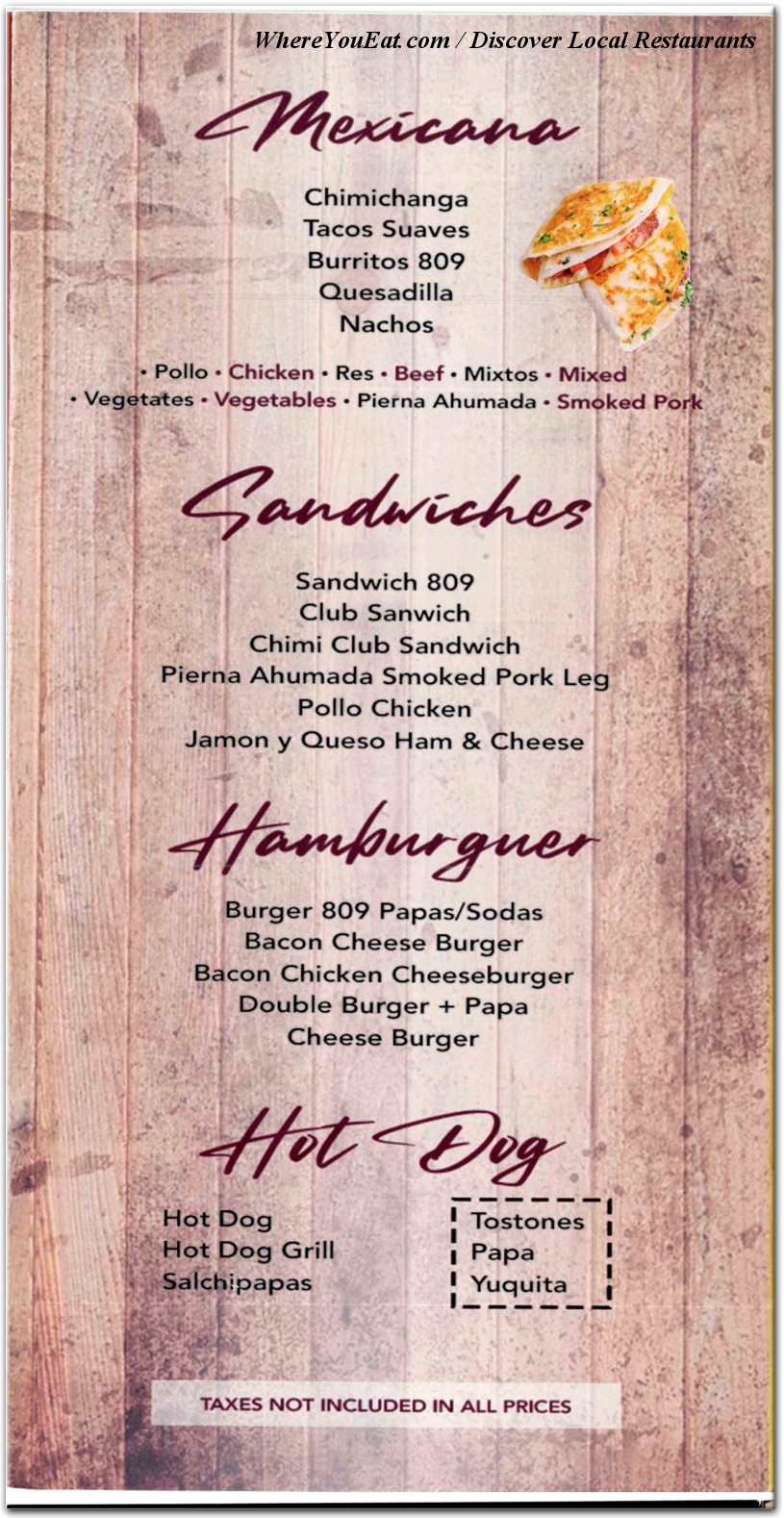 menu image