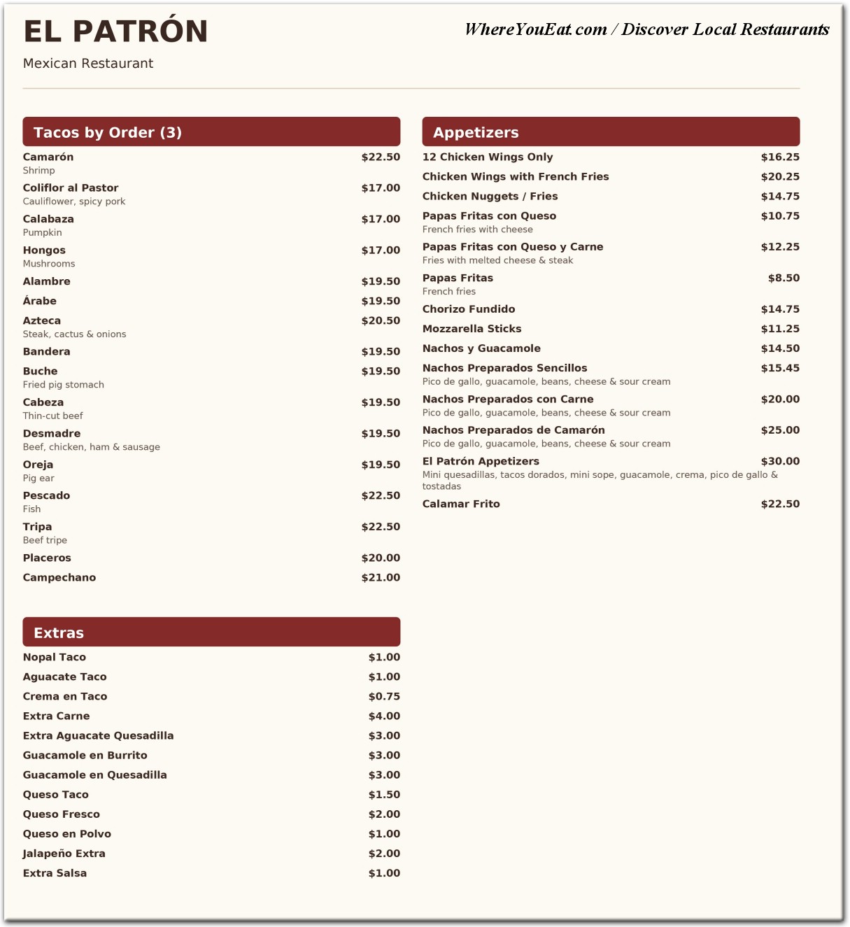 menu image