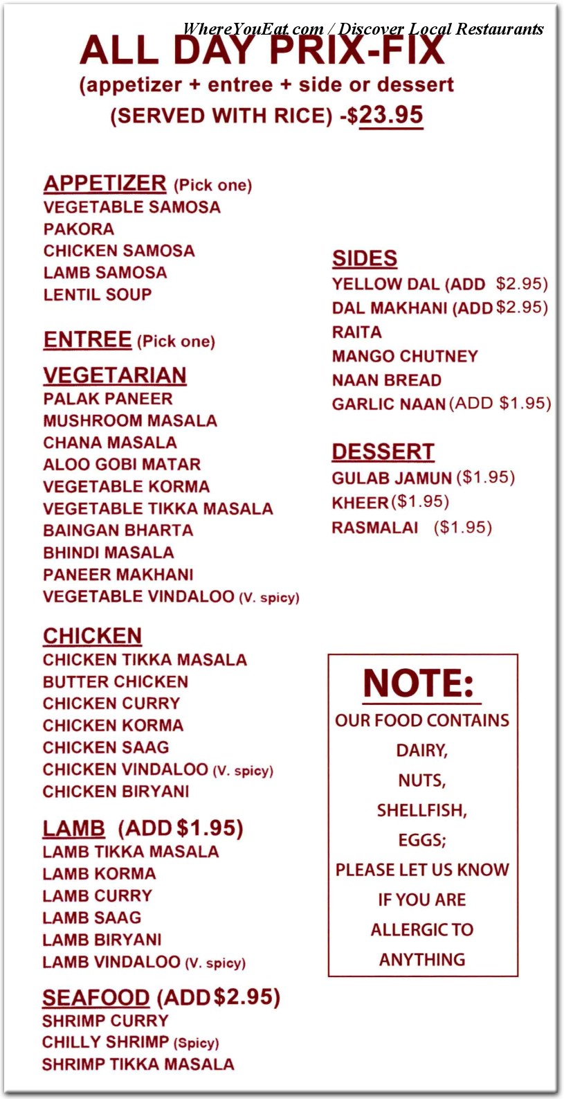 menu image