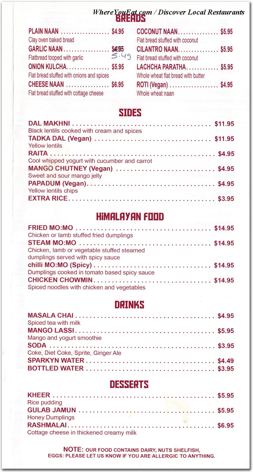 menu image