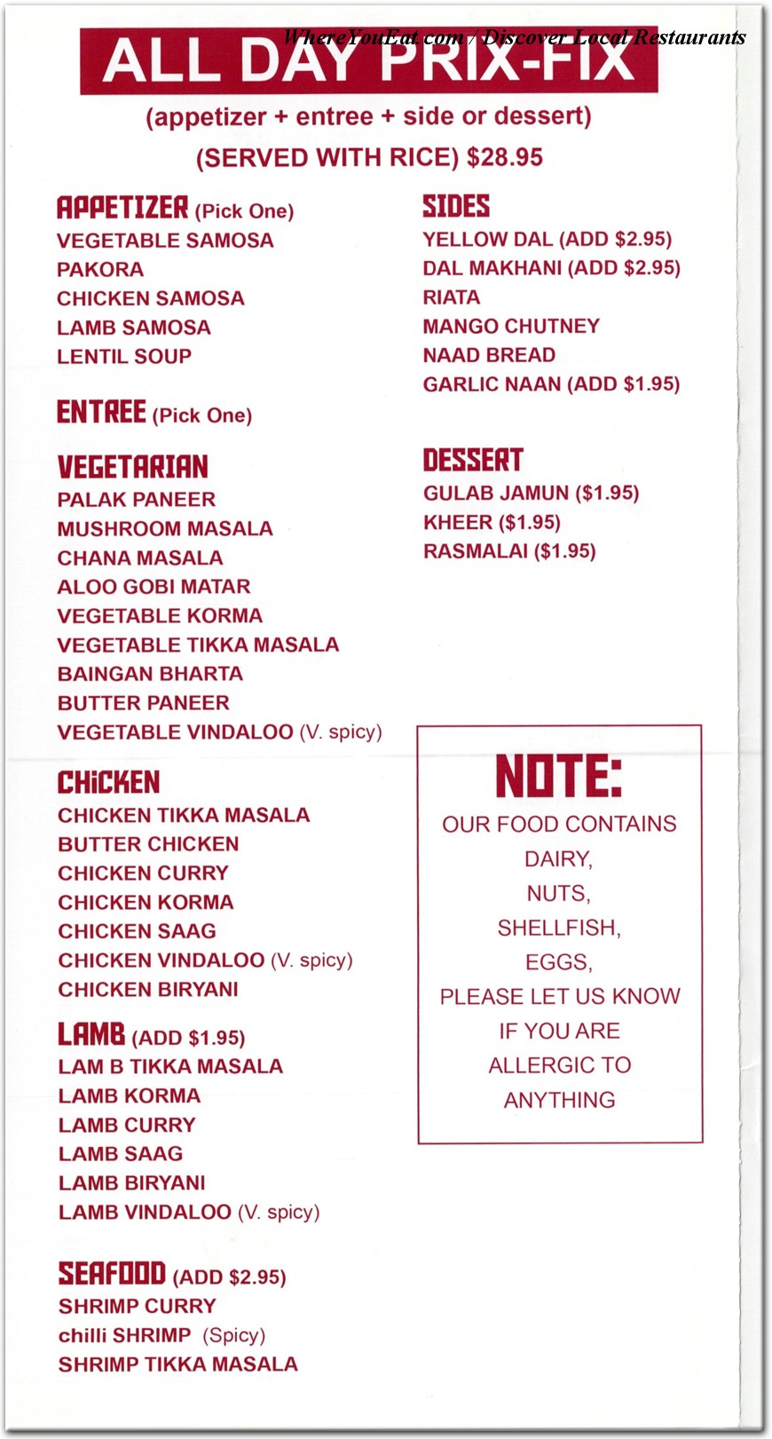 menu image