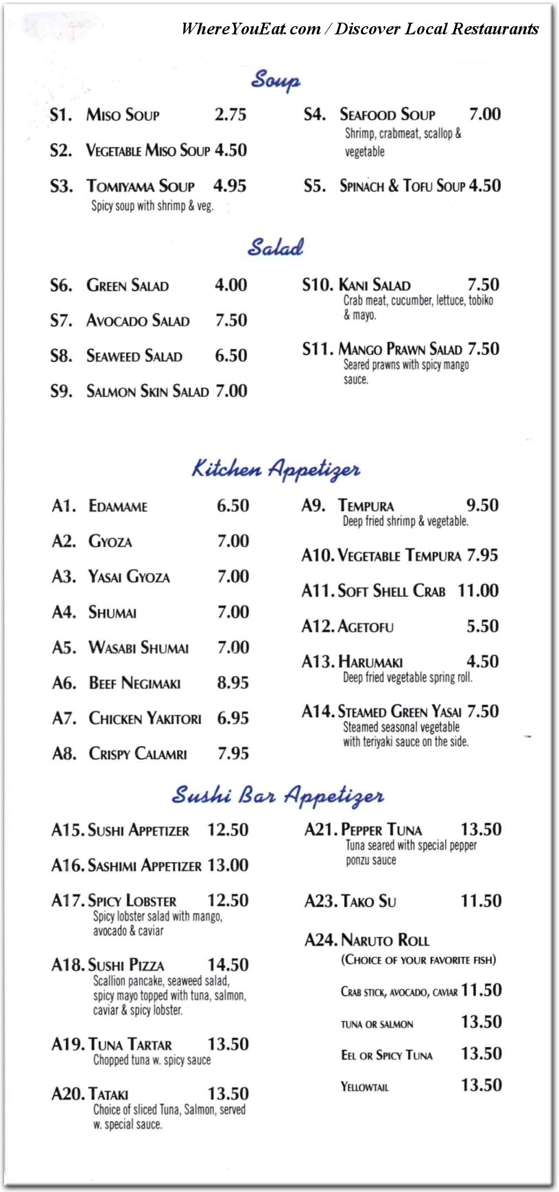 menu image