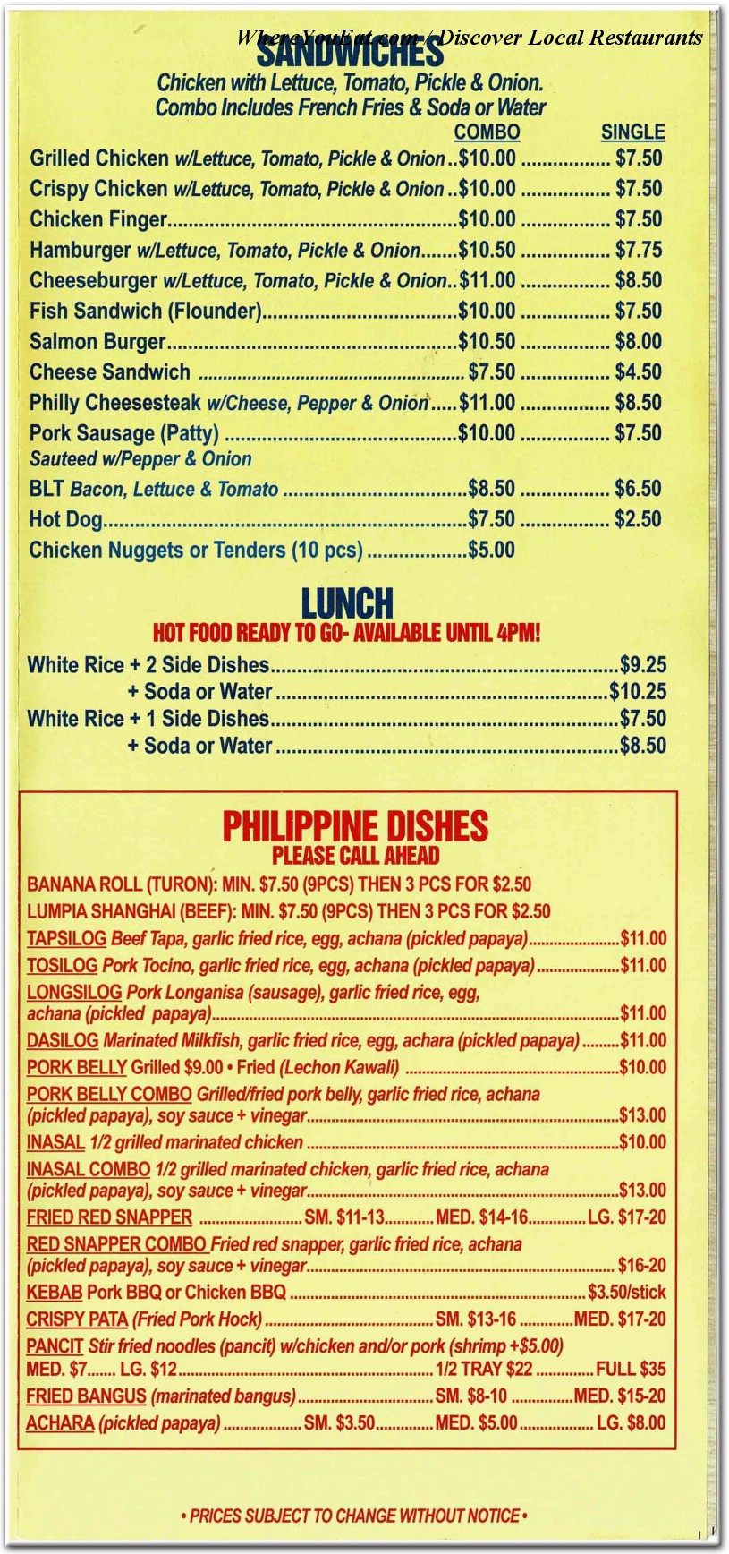 menu image