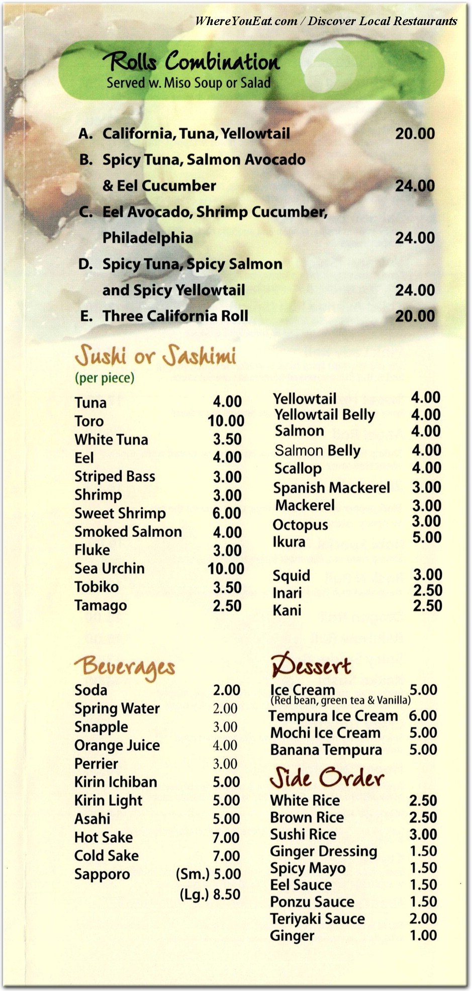 menu image