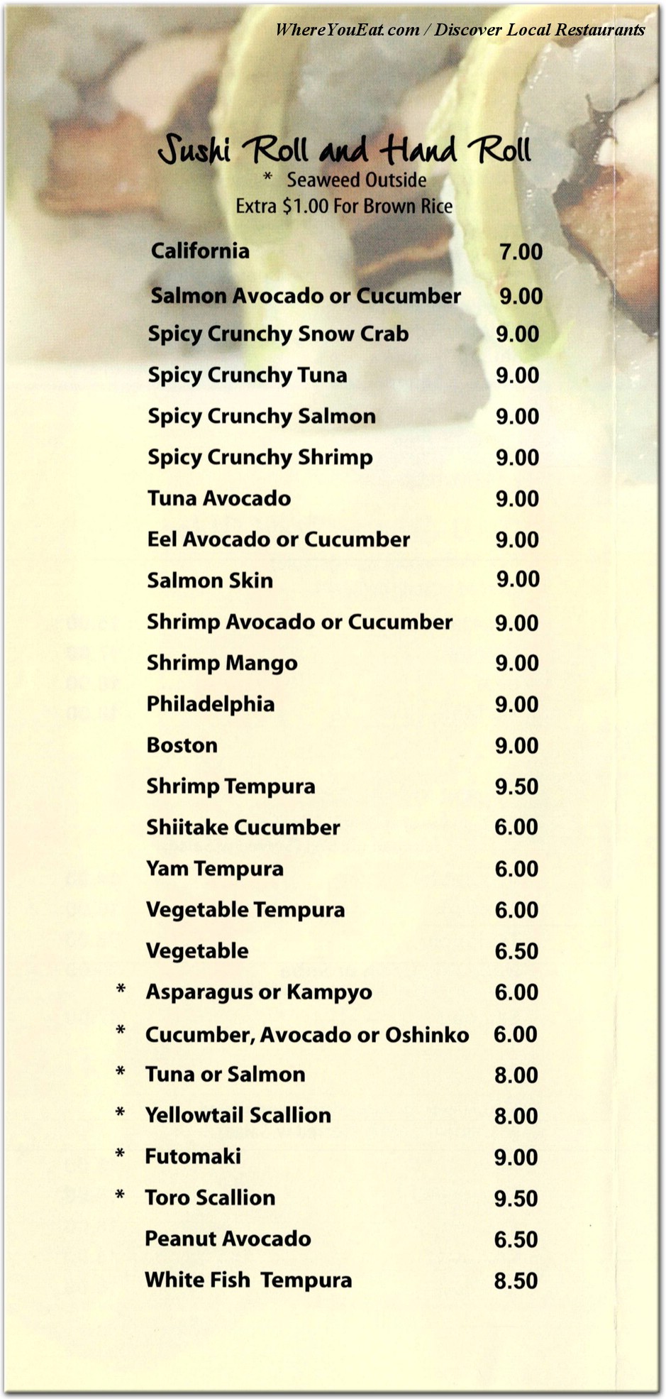 menu image