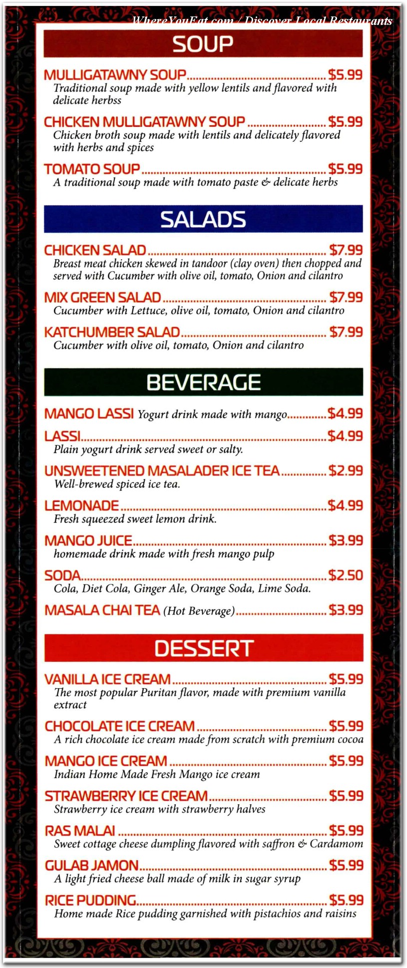 menu image