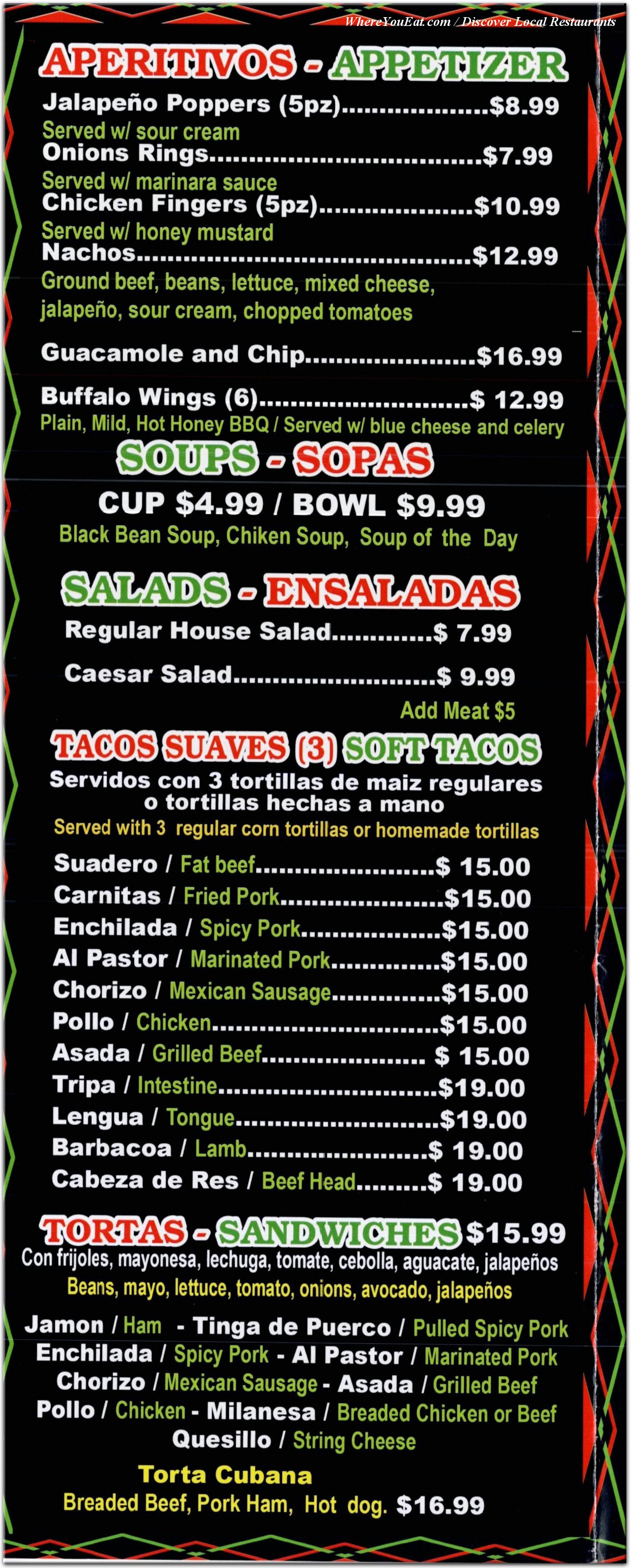 menu image