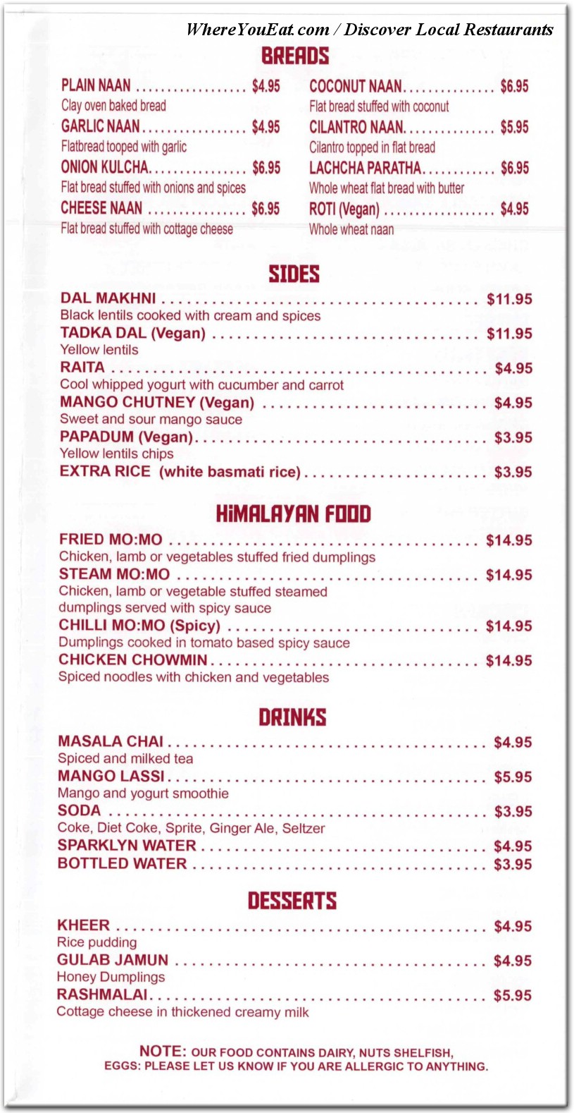 menu image