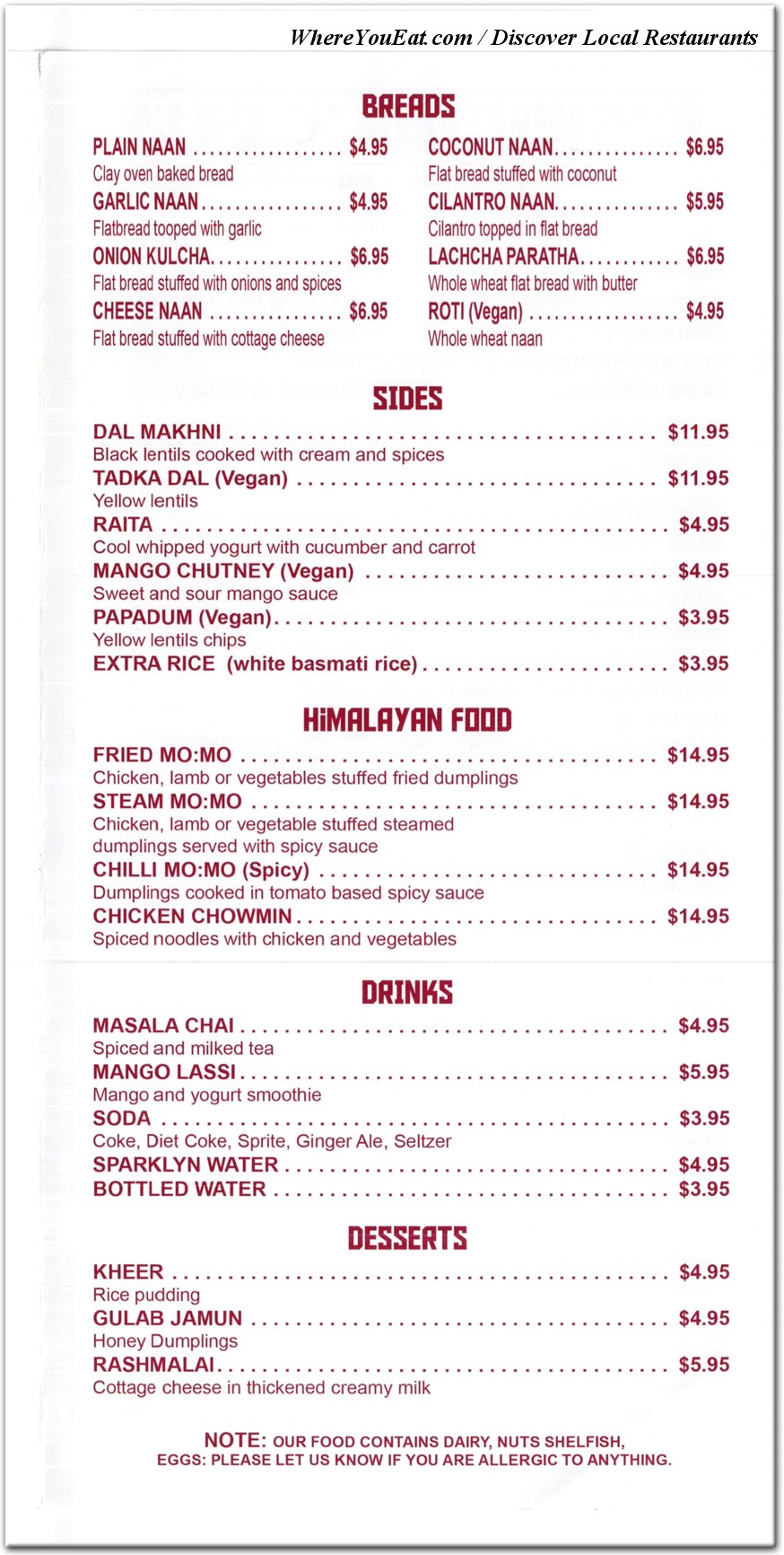 menu image