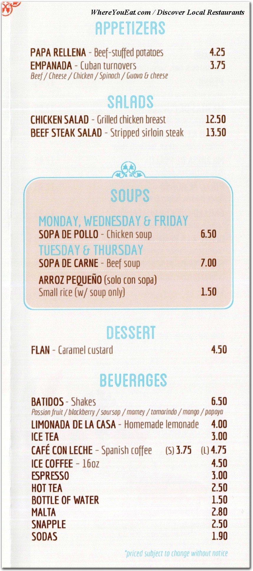 menu image