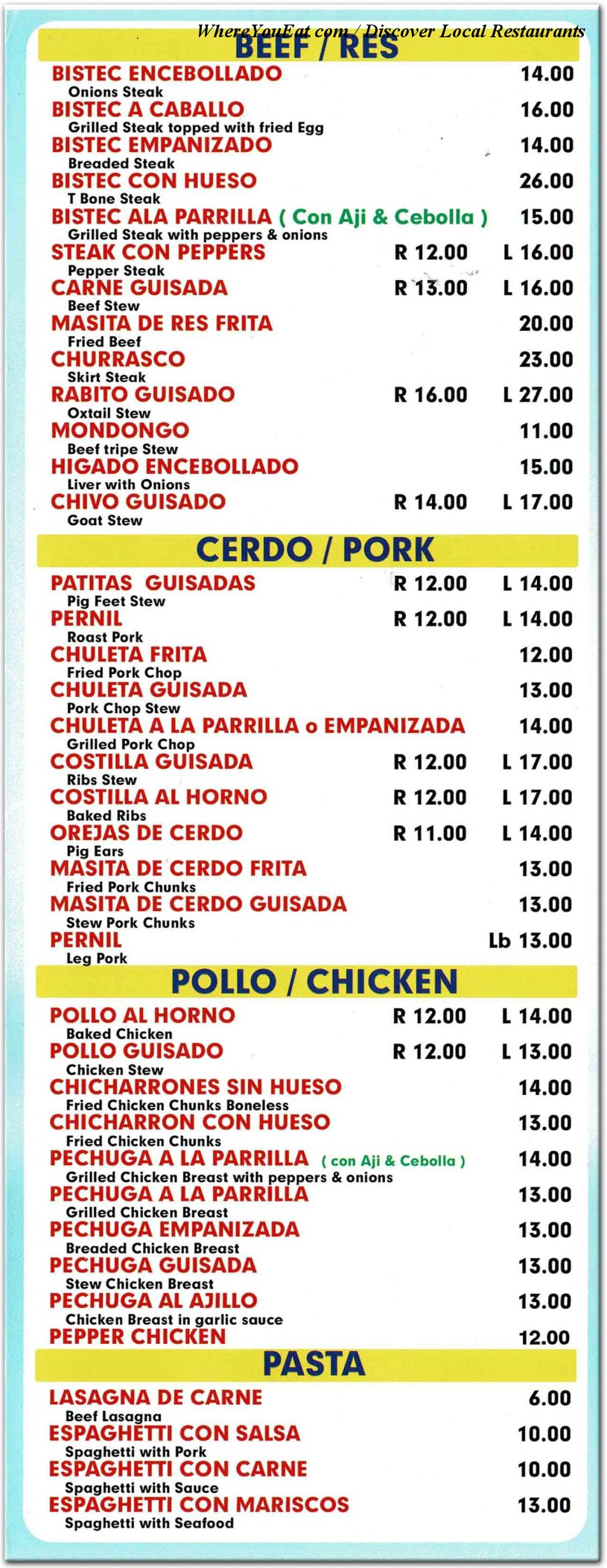 menu image