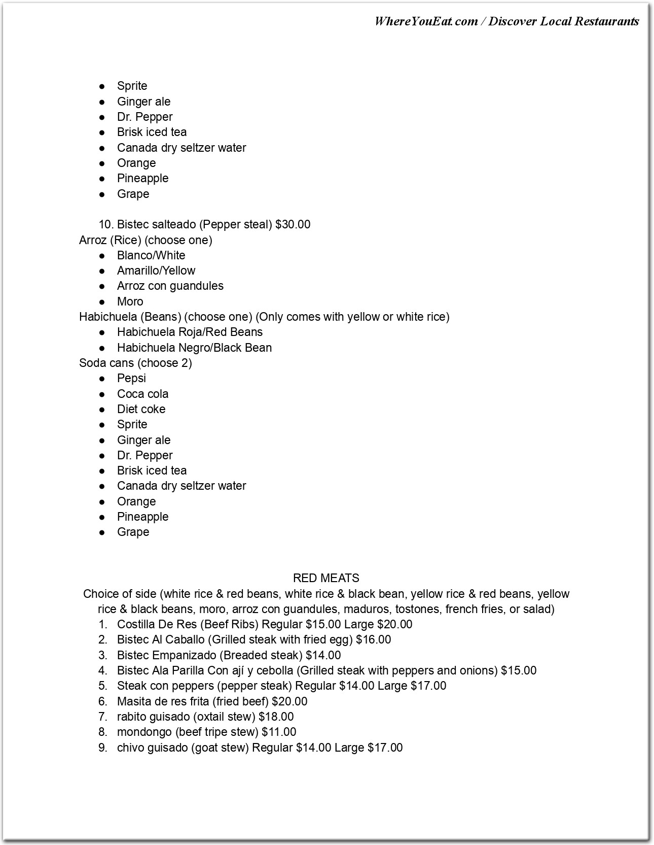 menu image
