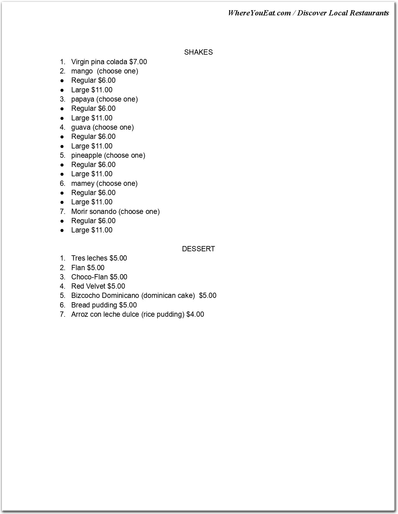 menu image