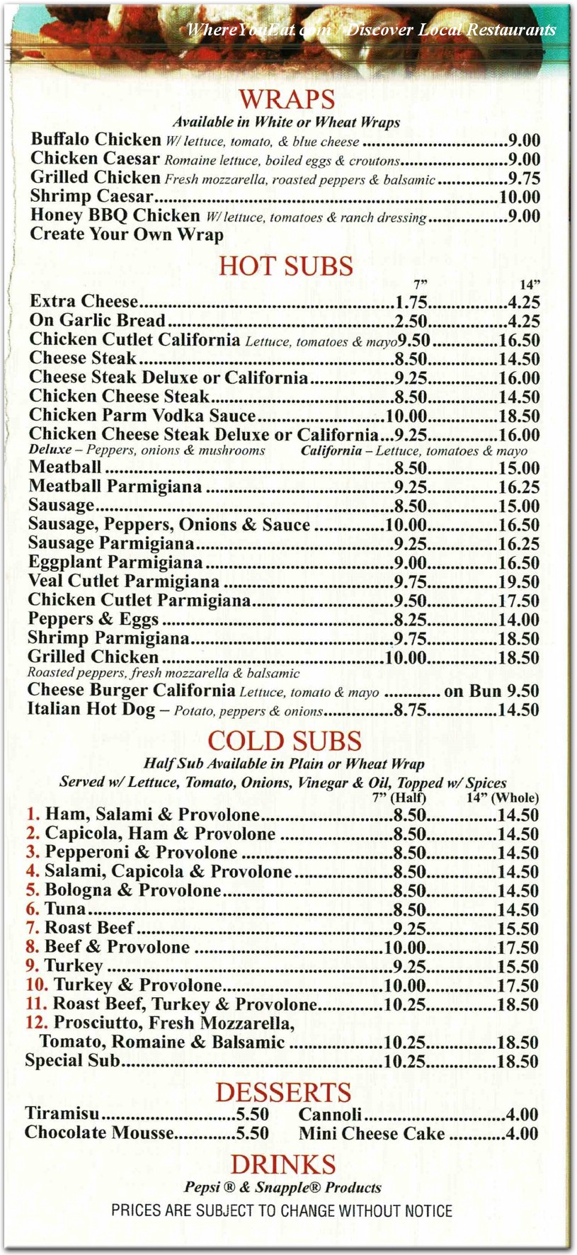 menu image