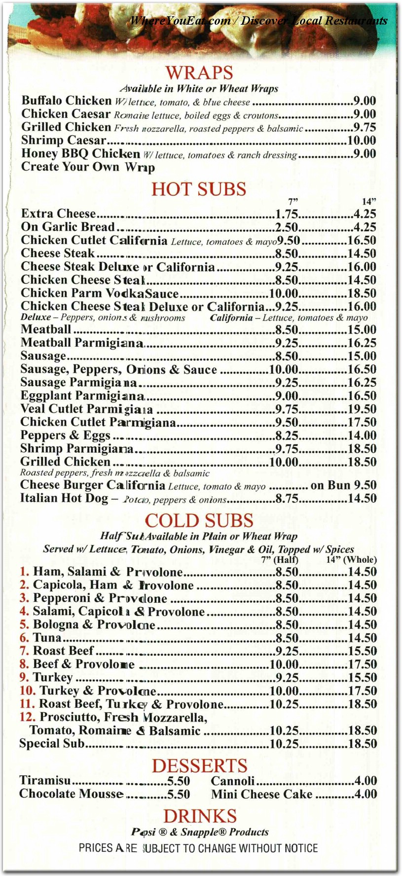 menu image