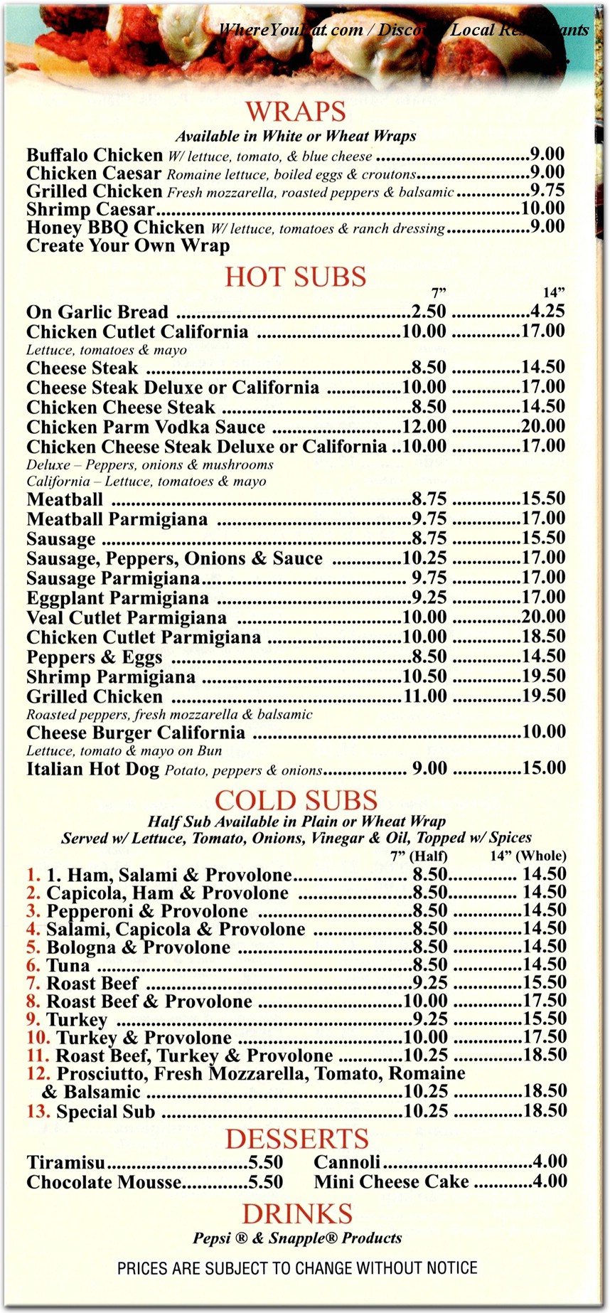 menu image