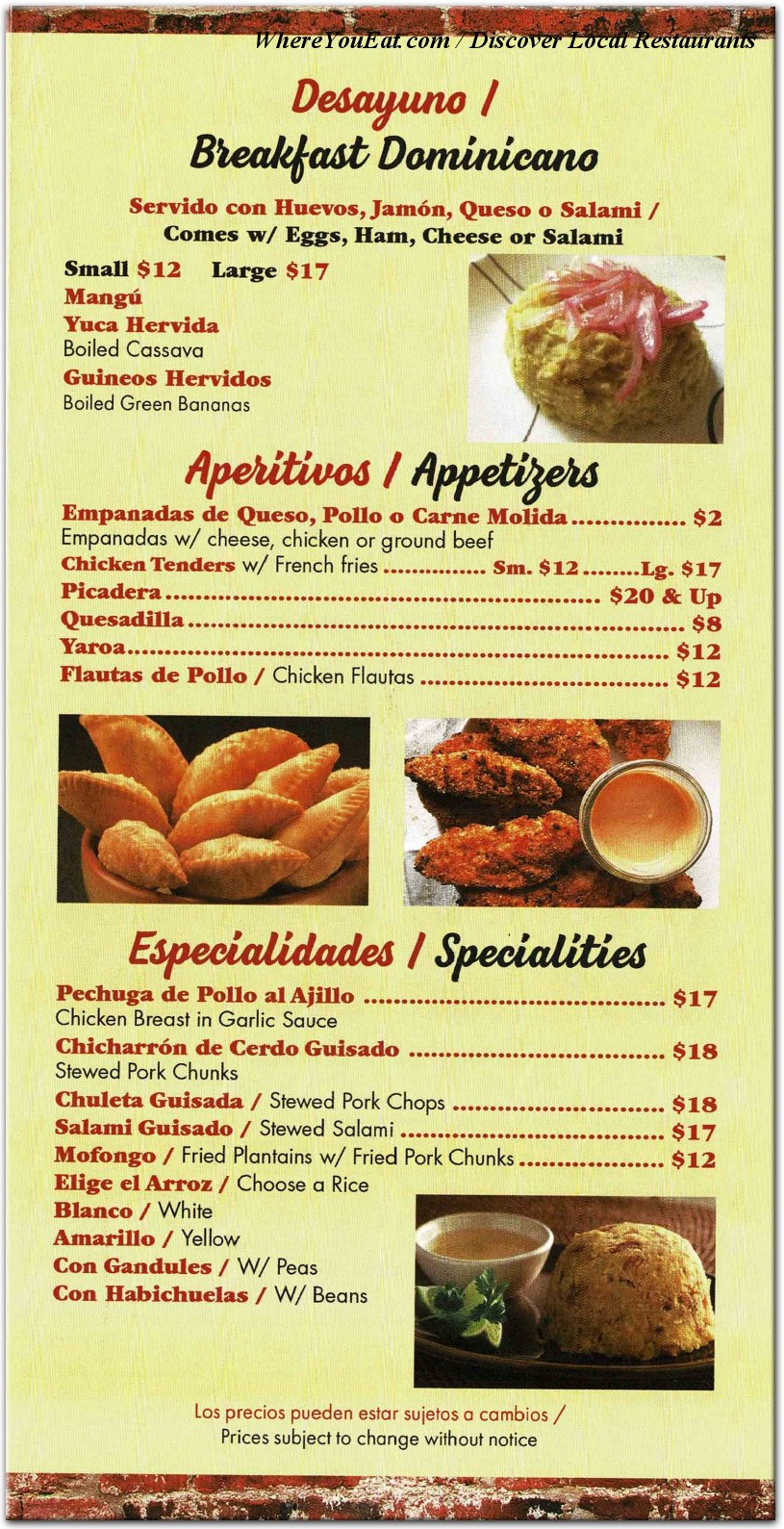 menu image