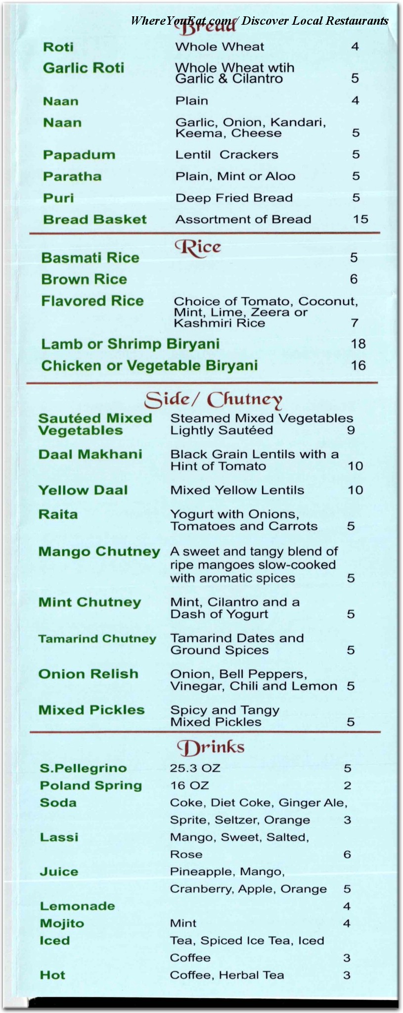 menu image