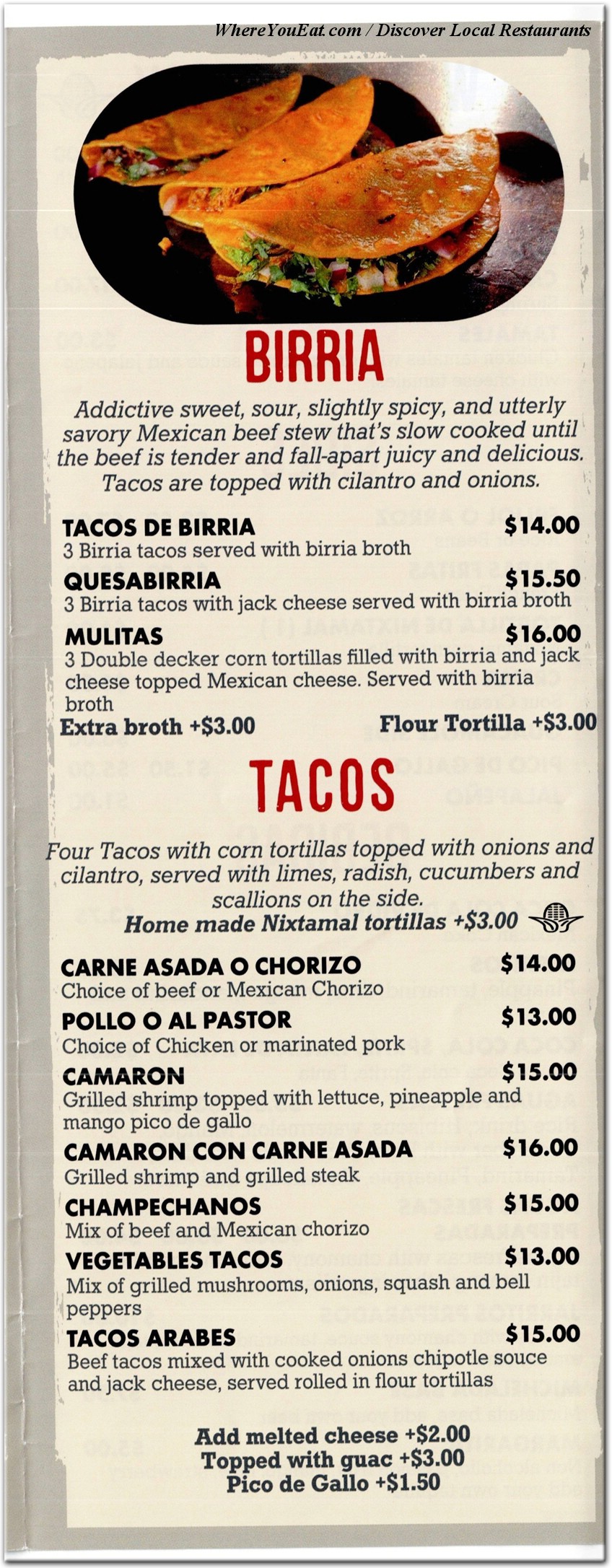 menu image