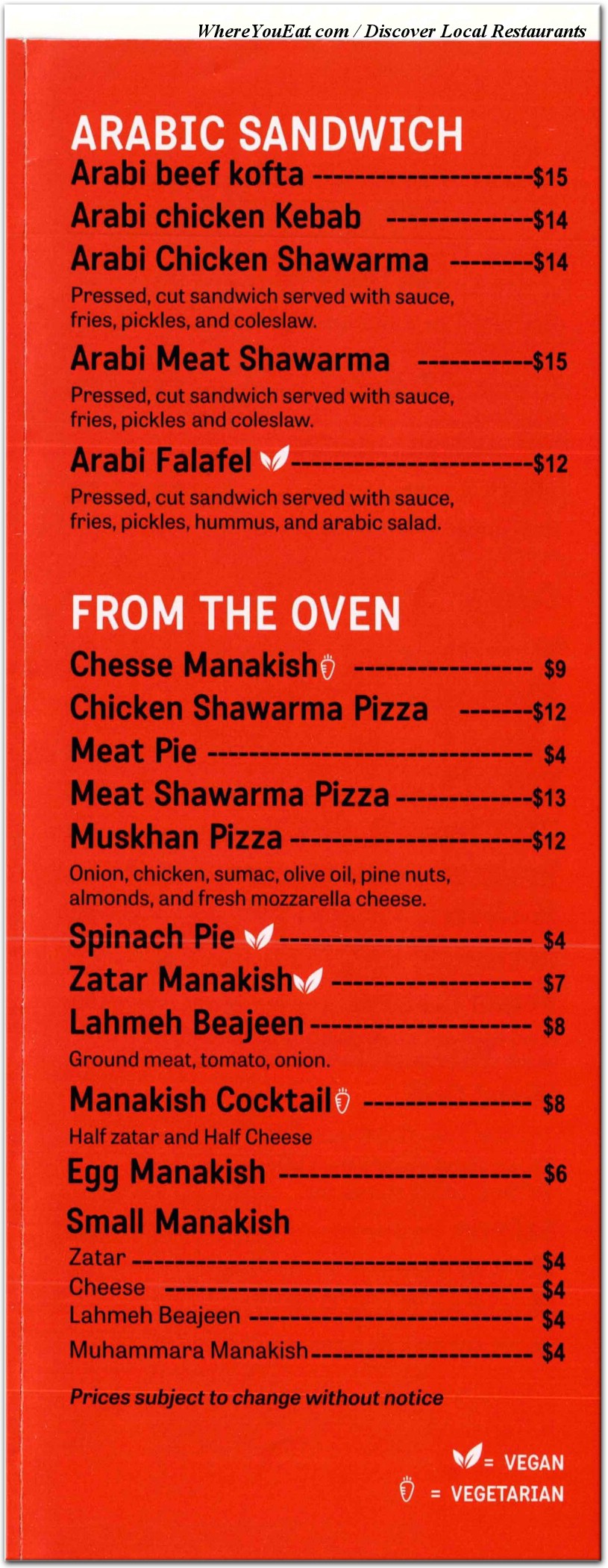 menu image