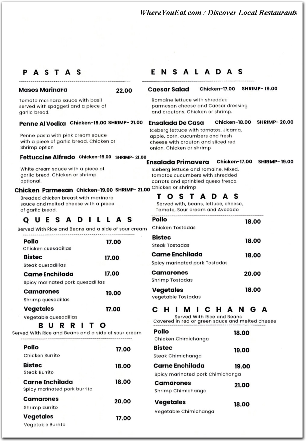 menu image