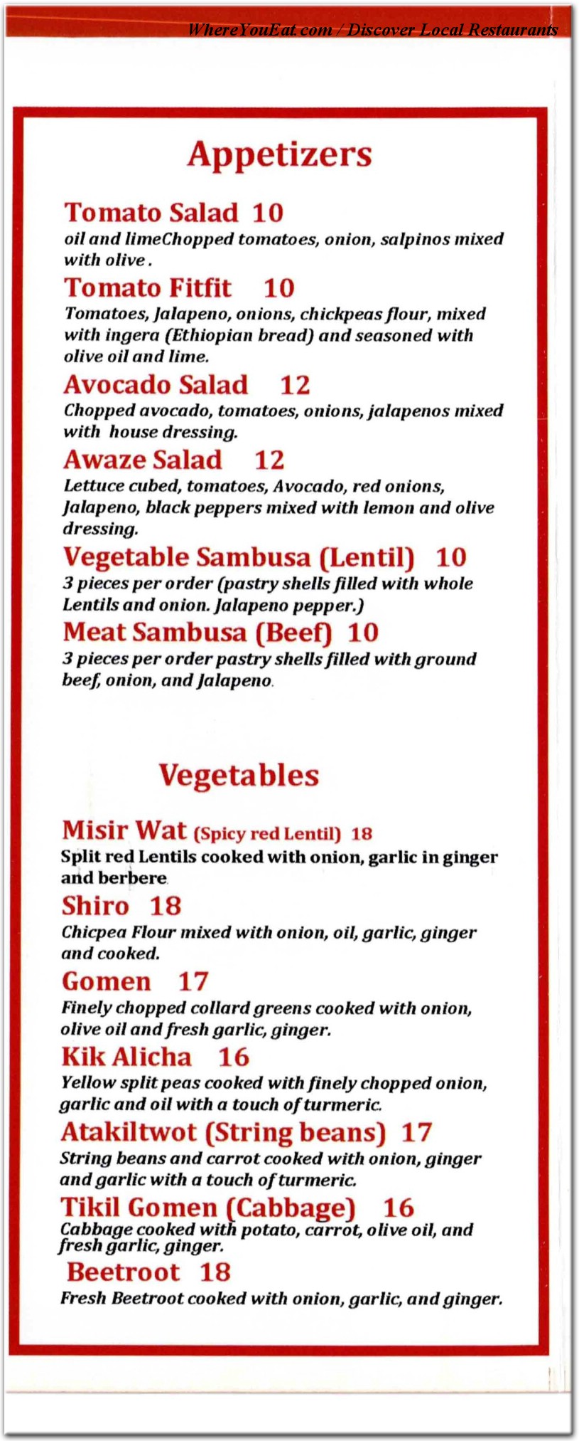 menu image