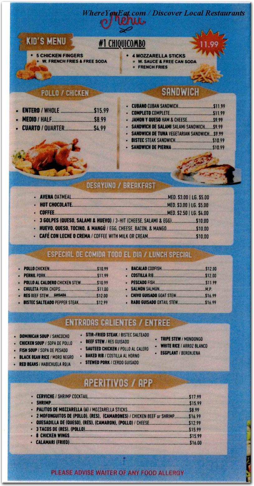 menu image